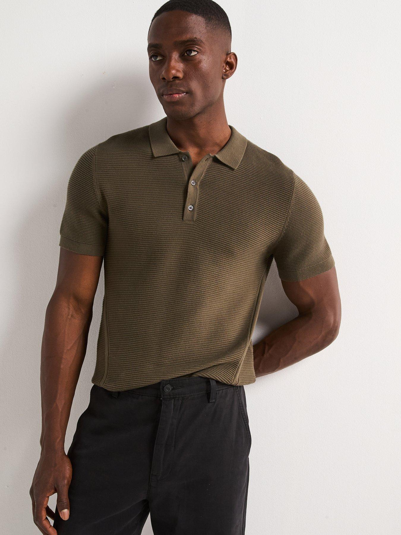 undefined Pure Cotton Ottoman Polo - Khaki