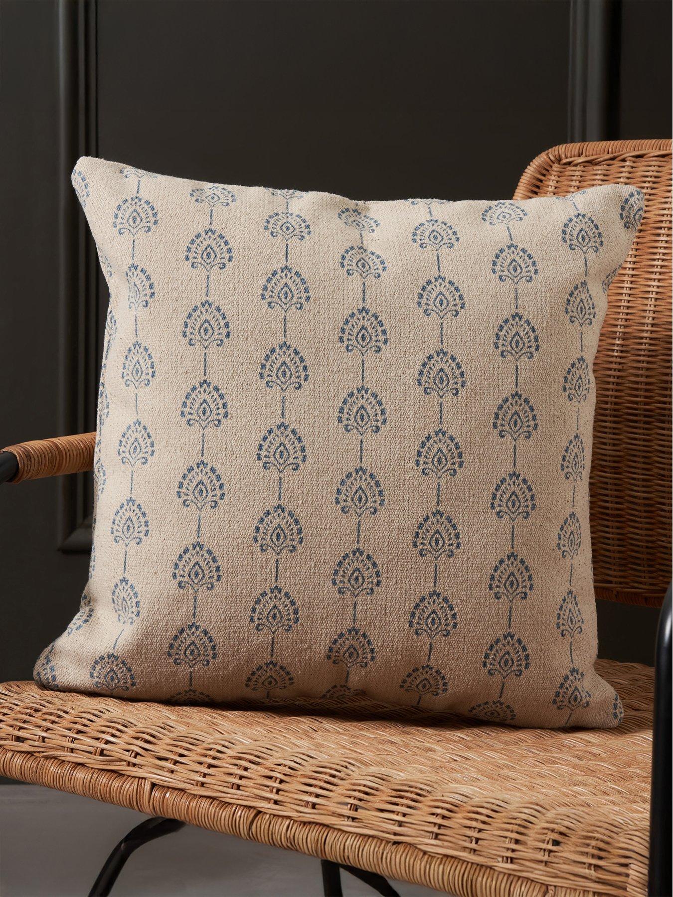 front image of very-home-block-print-cushion