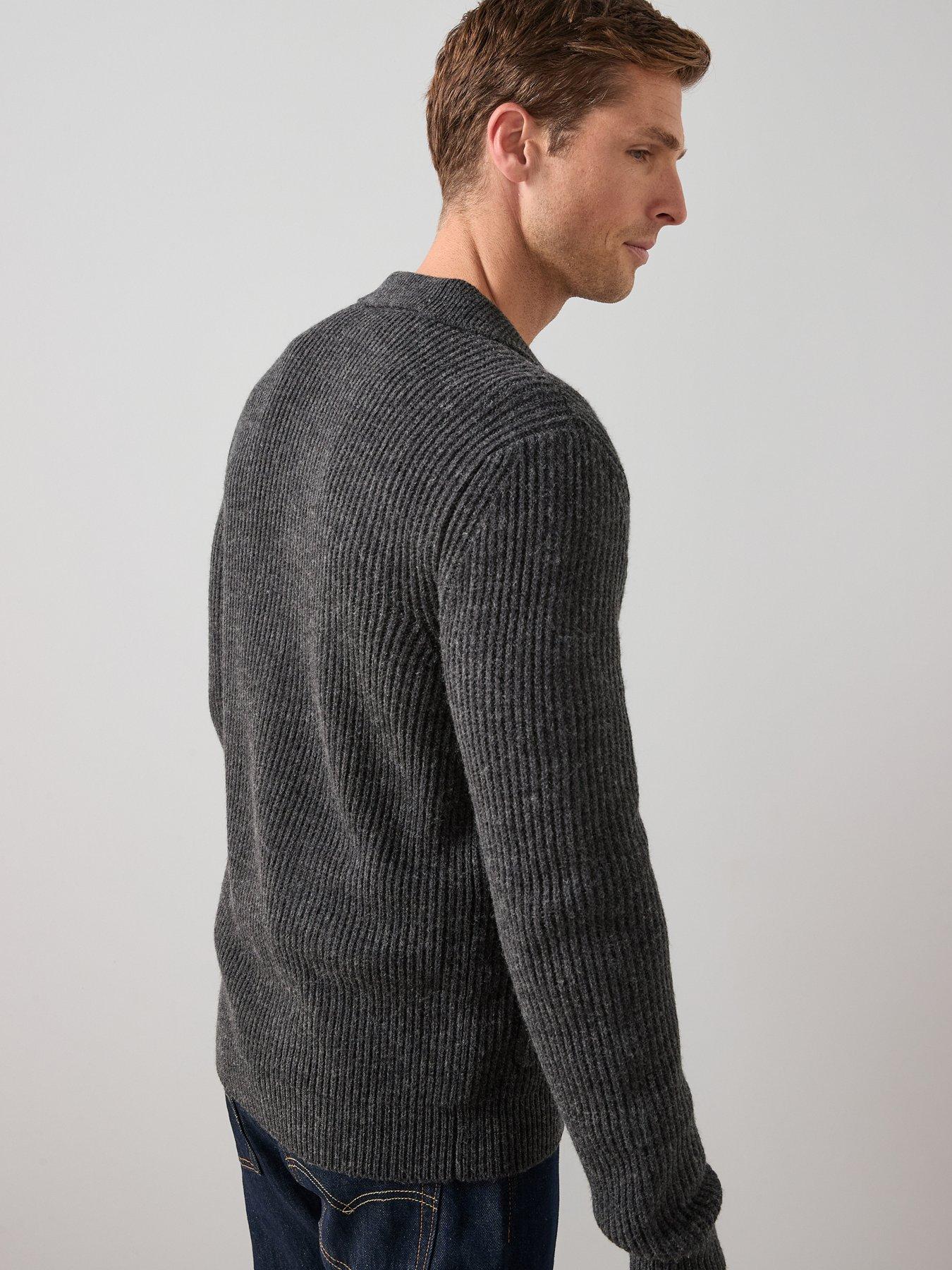 Image 2 of 6 of The Very Collection Supersoft Button Thru Cardigan - Charcoal