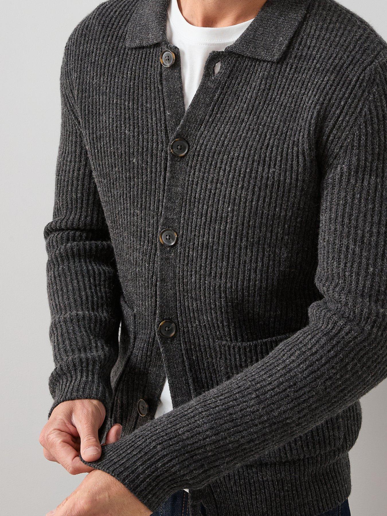 Image 5 of 6 of The Very Collection Supersoft Button Thru Cardigan - Charcoal