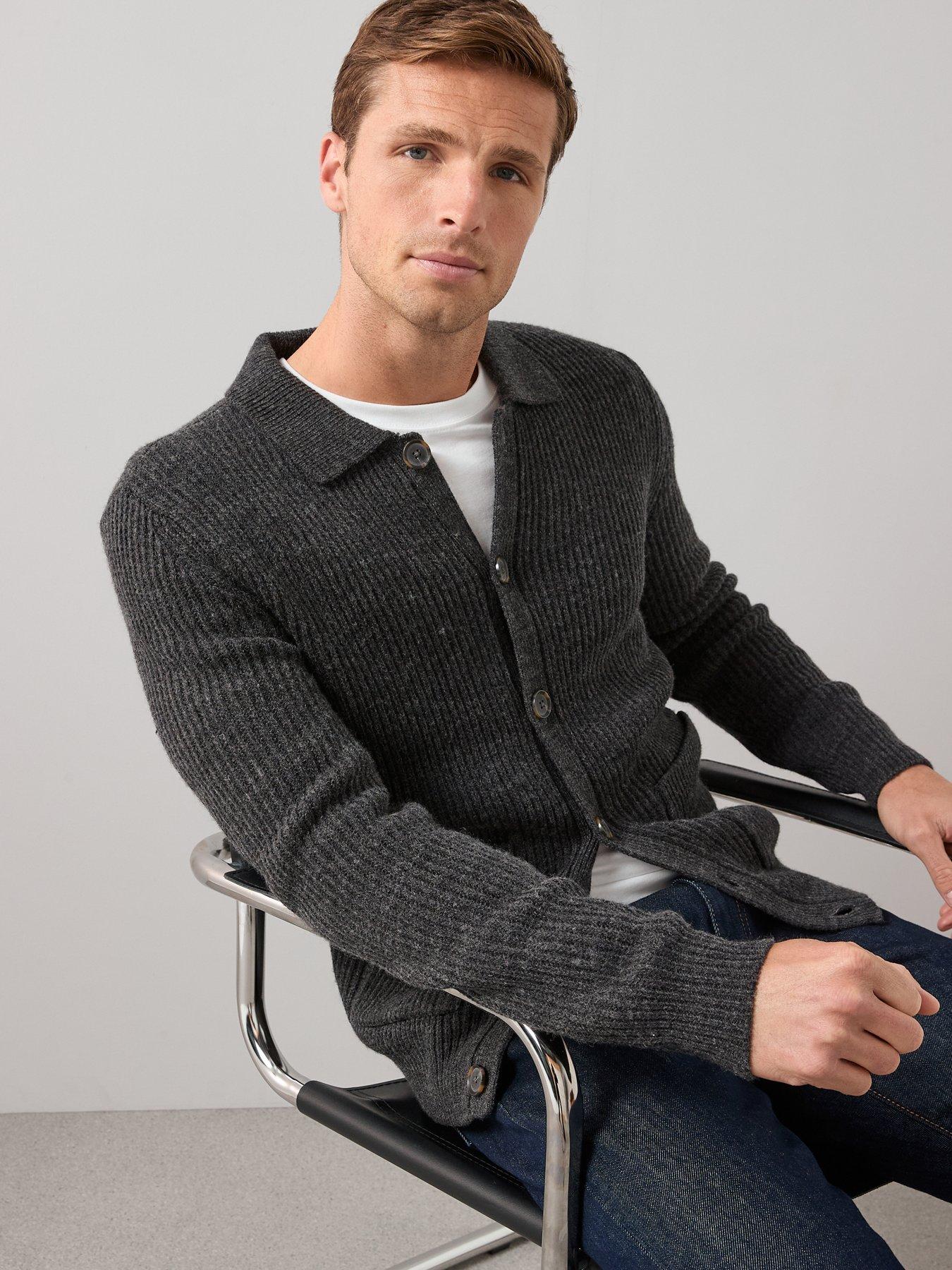 Image 6 of 6 of The Very Collection Supersoft Button Thru Cardigan - Charcoal