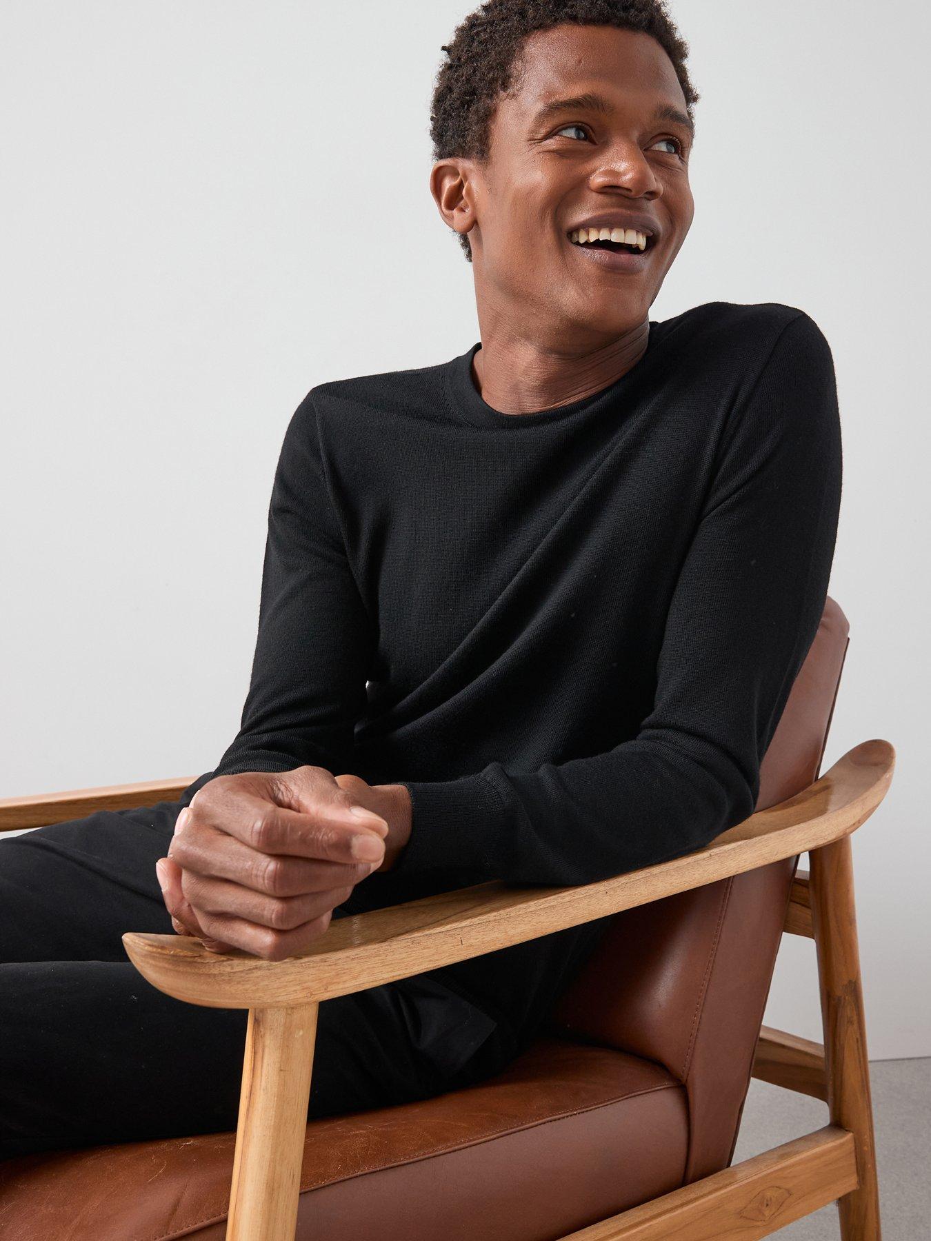 undefined Merino Wool Long Sleeve Crew - Black