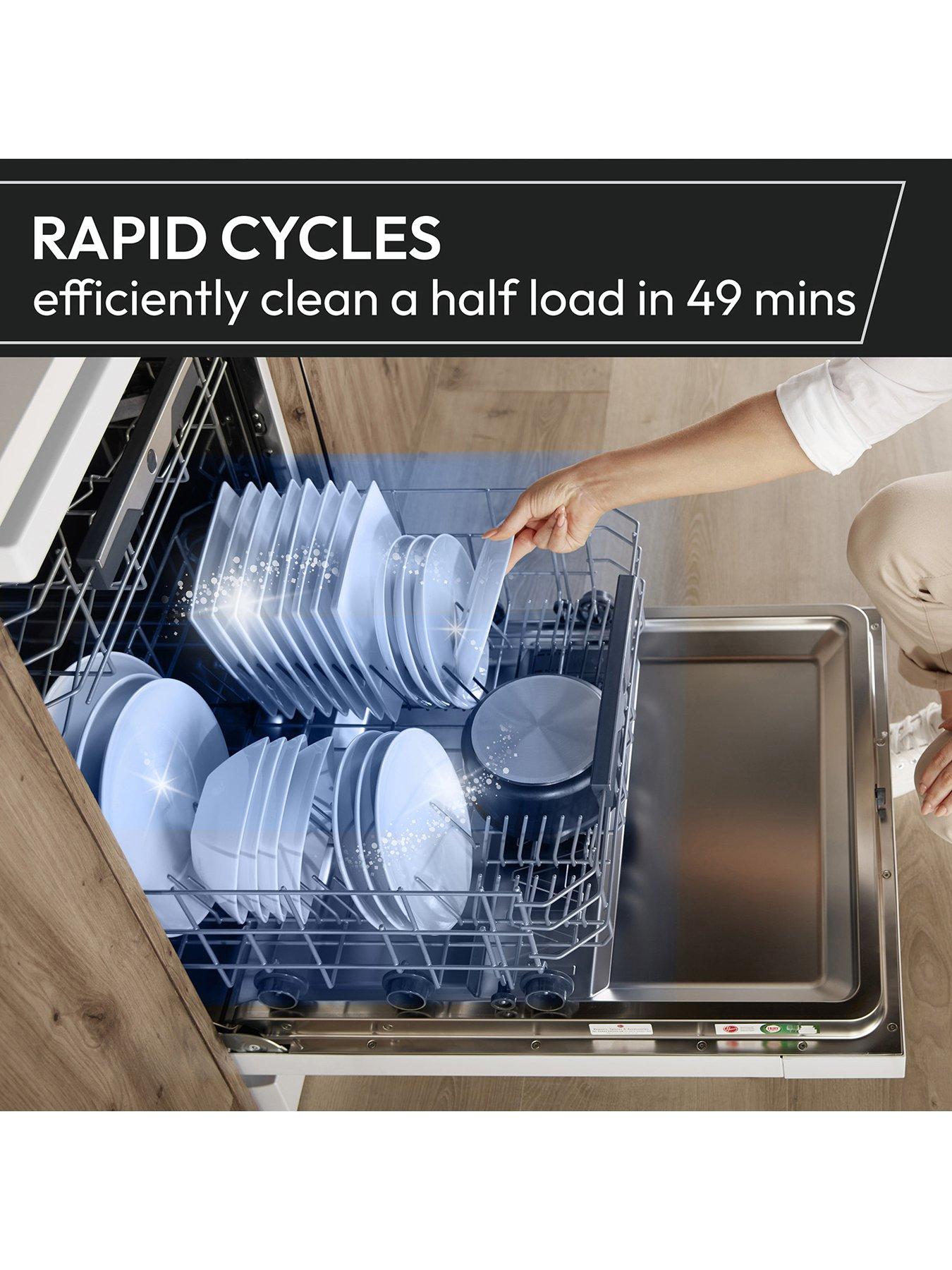  image of hoover-h-dish-700-hf6b4s1px-full-size-dishwasher-16-place-settings-wifi-stainless-steel-b-rated