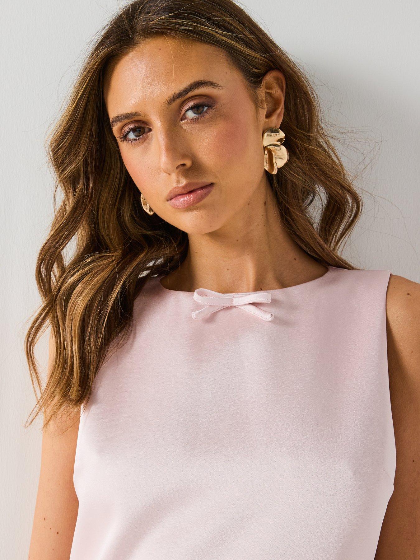  image of six-stories-mini-mod-bow-dress-pink
