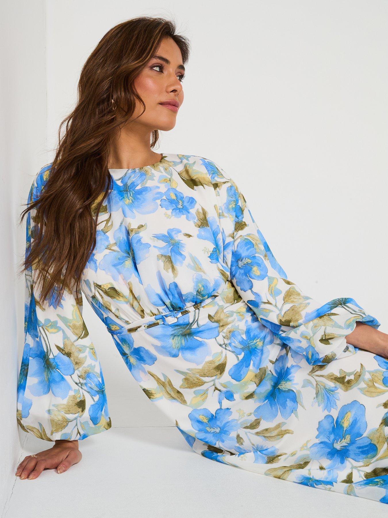  image of six-stories-floral-balloon-sleeve-maxi-dress