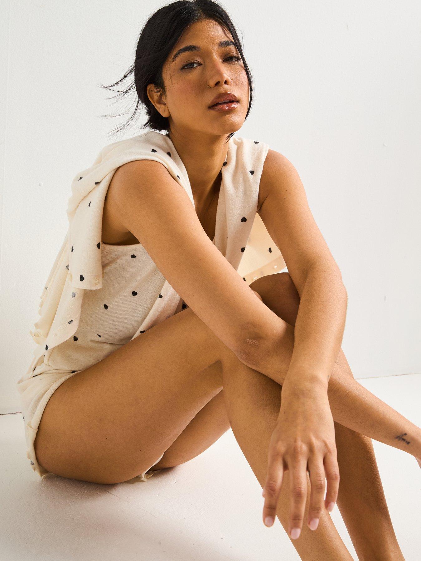 Image 5 of 6 of V by Very 3 Piece Vest, Short and Cardigan Set - Cream