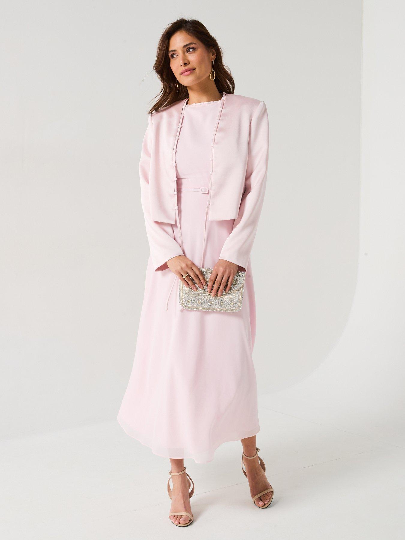 Six Stories Tailored Trim Detail Satin Jacket - Pink