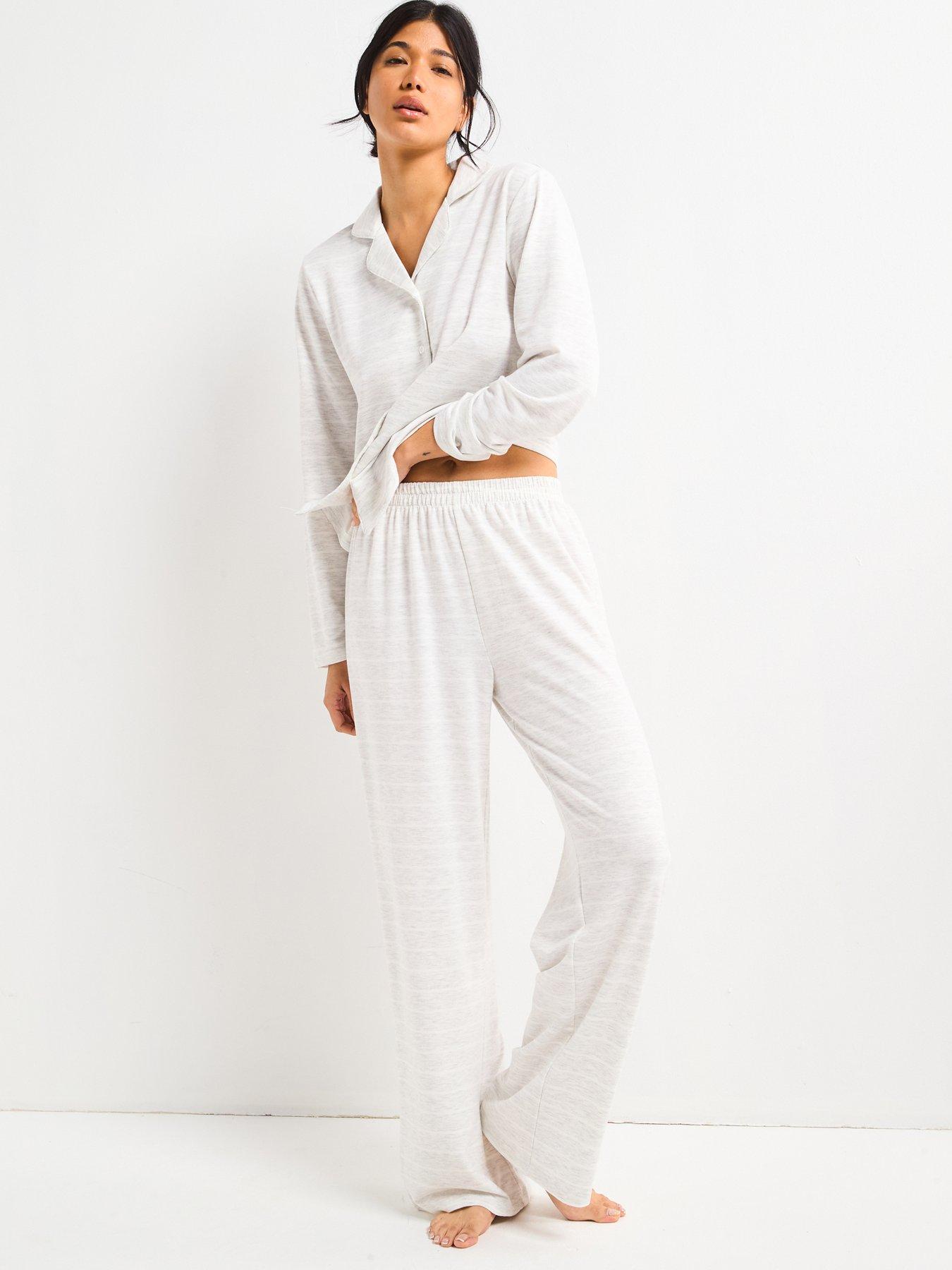 v-by-very-marl-stripe-soft-touch-revere-pyjama-set-grey