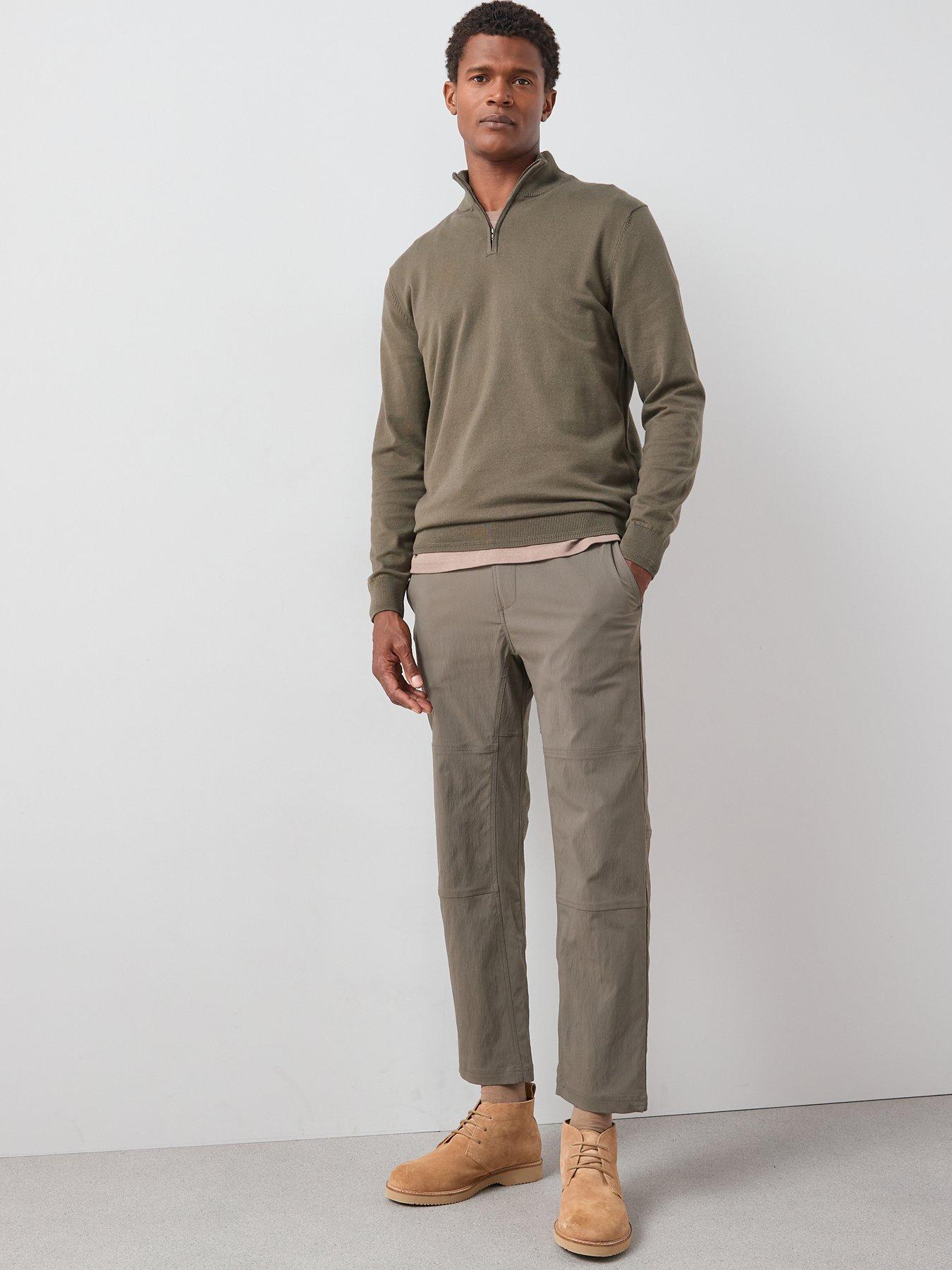 Image 3 of 6 of The Very Collection Cotton Rich Knitted 1/4 Zip Jumper - Khaki