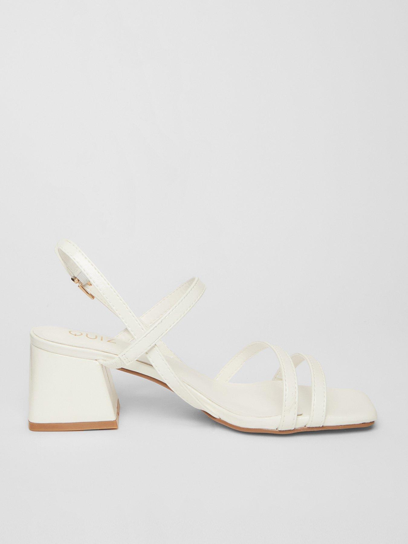  image of quiz-white-sling-back-heeled-sandal