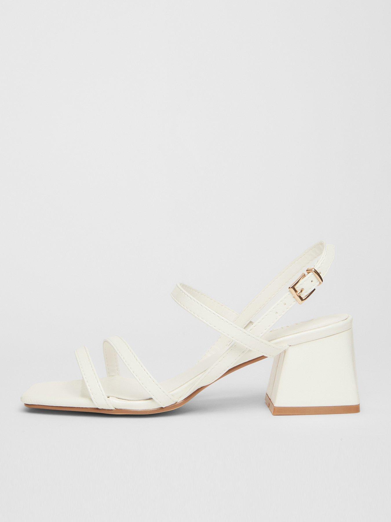  image of quiz-white-sling-back-heeled-sandal