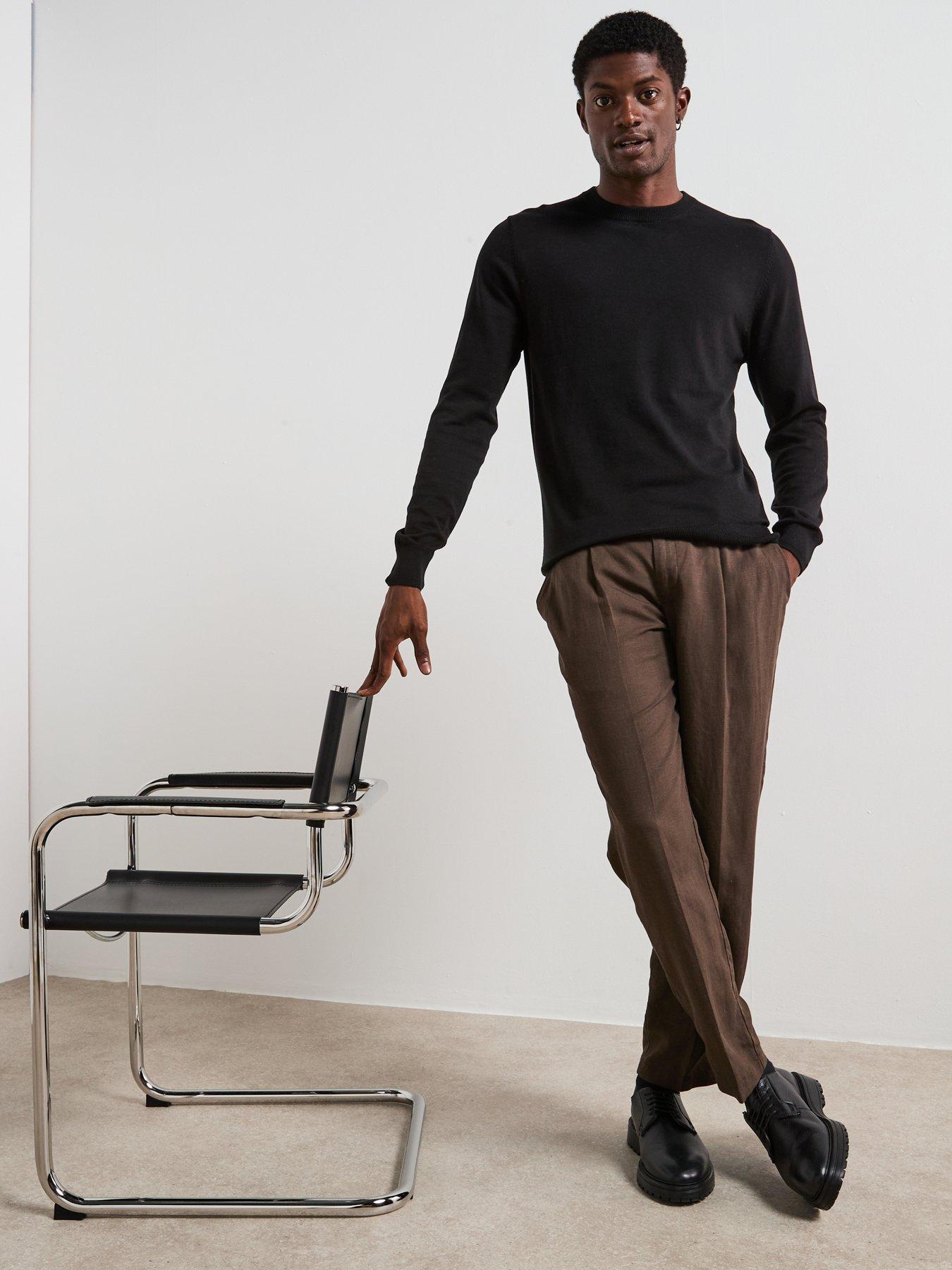 Image 3 of 6 of The Very Collection Cotton Rich Knitted Crew Neck Jumper - Black