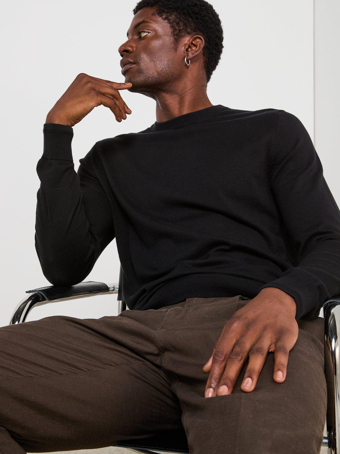 Image 5 of 6 of The Very Collection Cotton Rich Knitted Crew Neck Jumper - Black