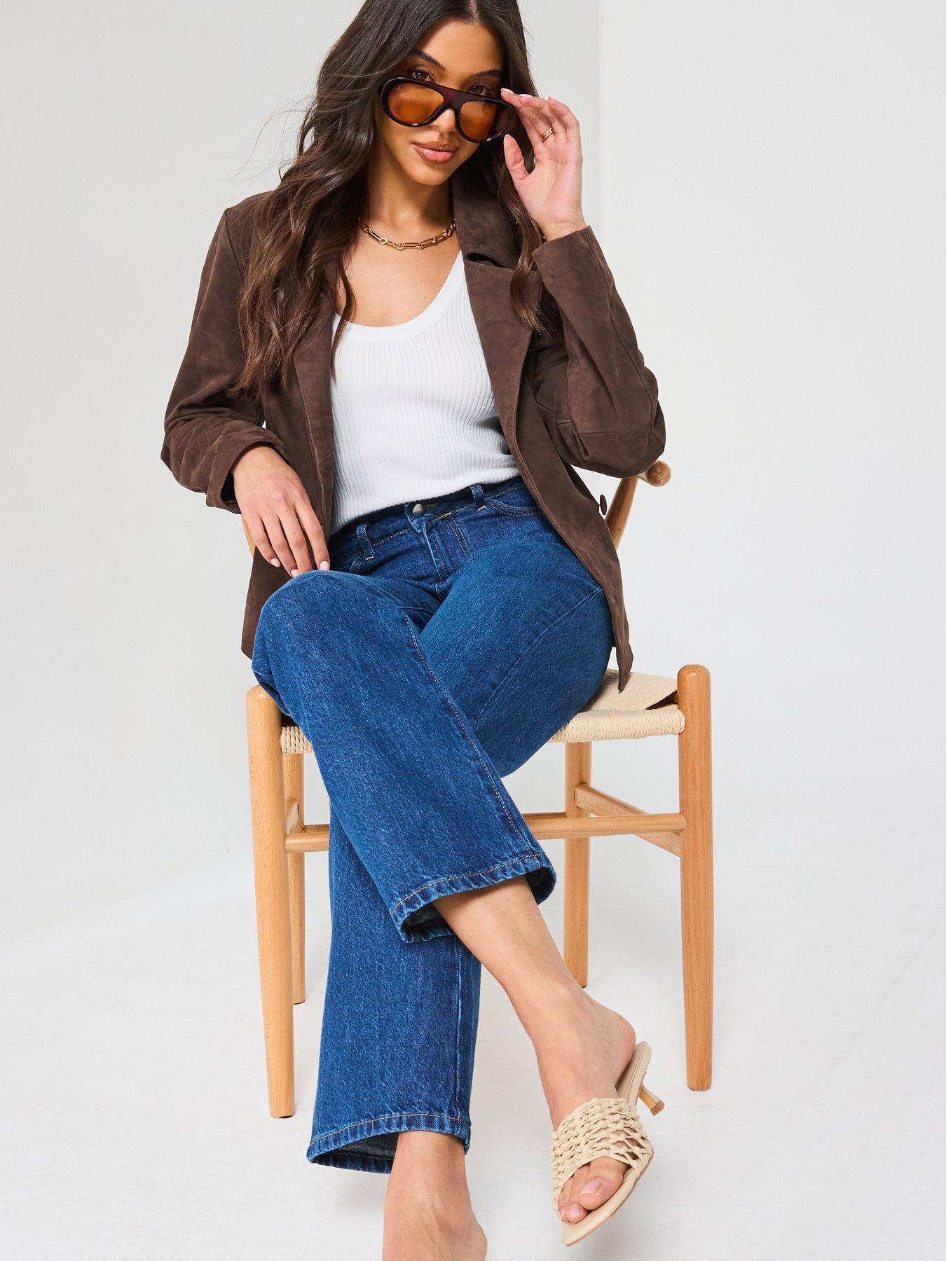 image of v-by-very-column-straight-fit-jeans-dark-wash