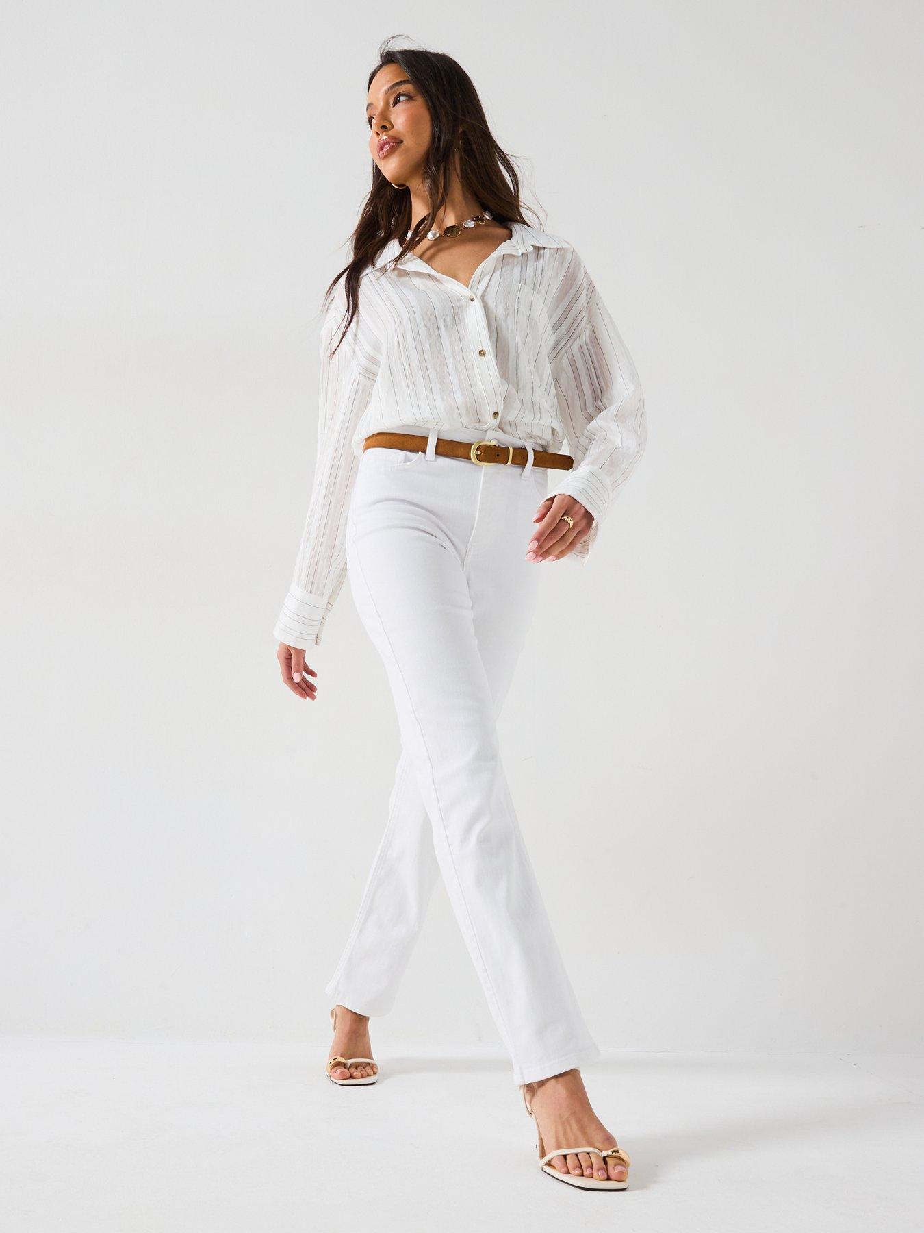  image of v-by-very-sculpt-straight-leg-jeans-white