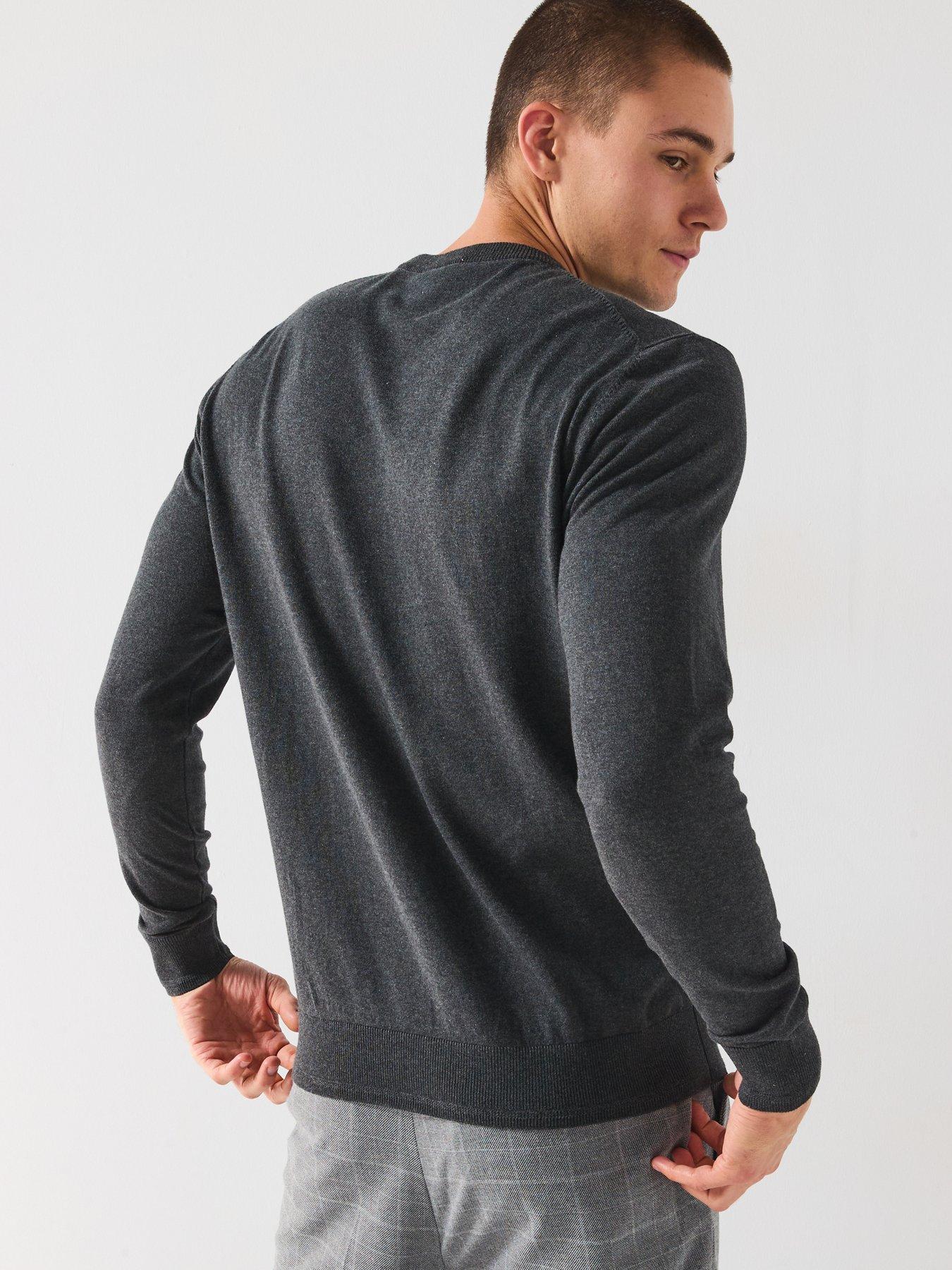 Image 2 of 6 of The Very Collection Cotton Rich Knitted Crew Neck Jumper - Charcoal
