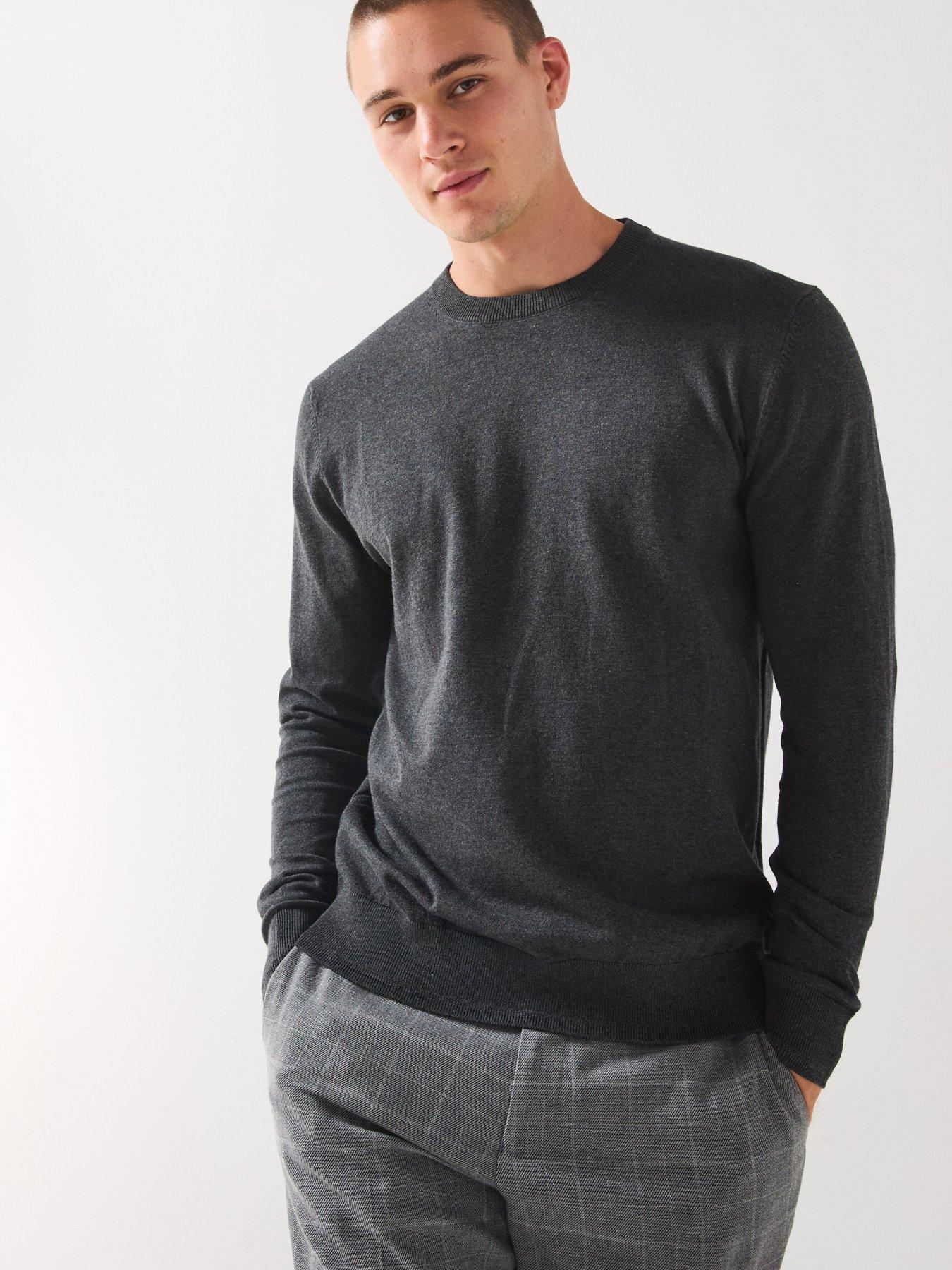 Image 6 of 6 of The Very Collection Cotton Rich Knitted Crew Neck Jumper - Charcoal