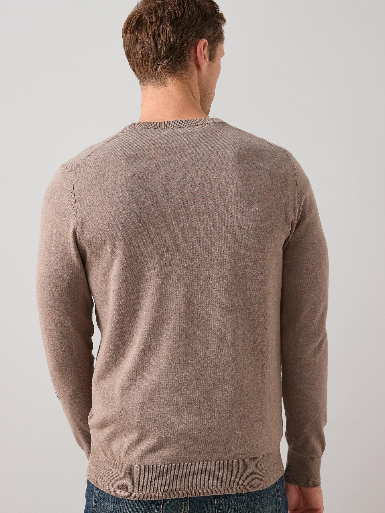 Image 2 of 6 of The Very Collection Cotton Rich Knitted Crew Neck Jumper&nbsp;- Light Brown