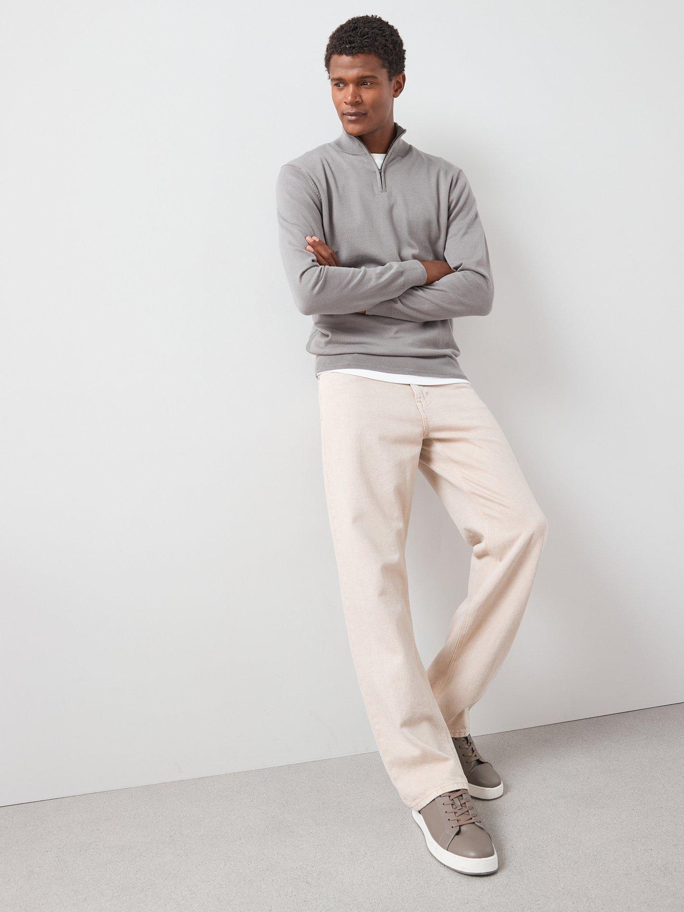 Image 3 of 6 of The Very Collection Cotton Rich Knitted 1/4 Zip Jumper - Charcoal