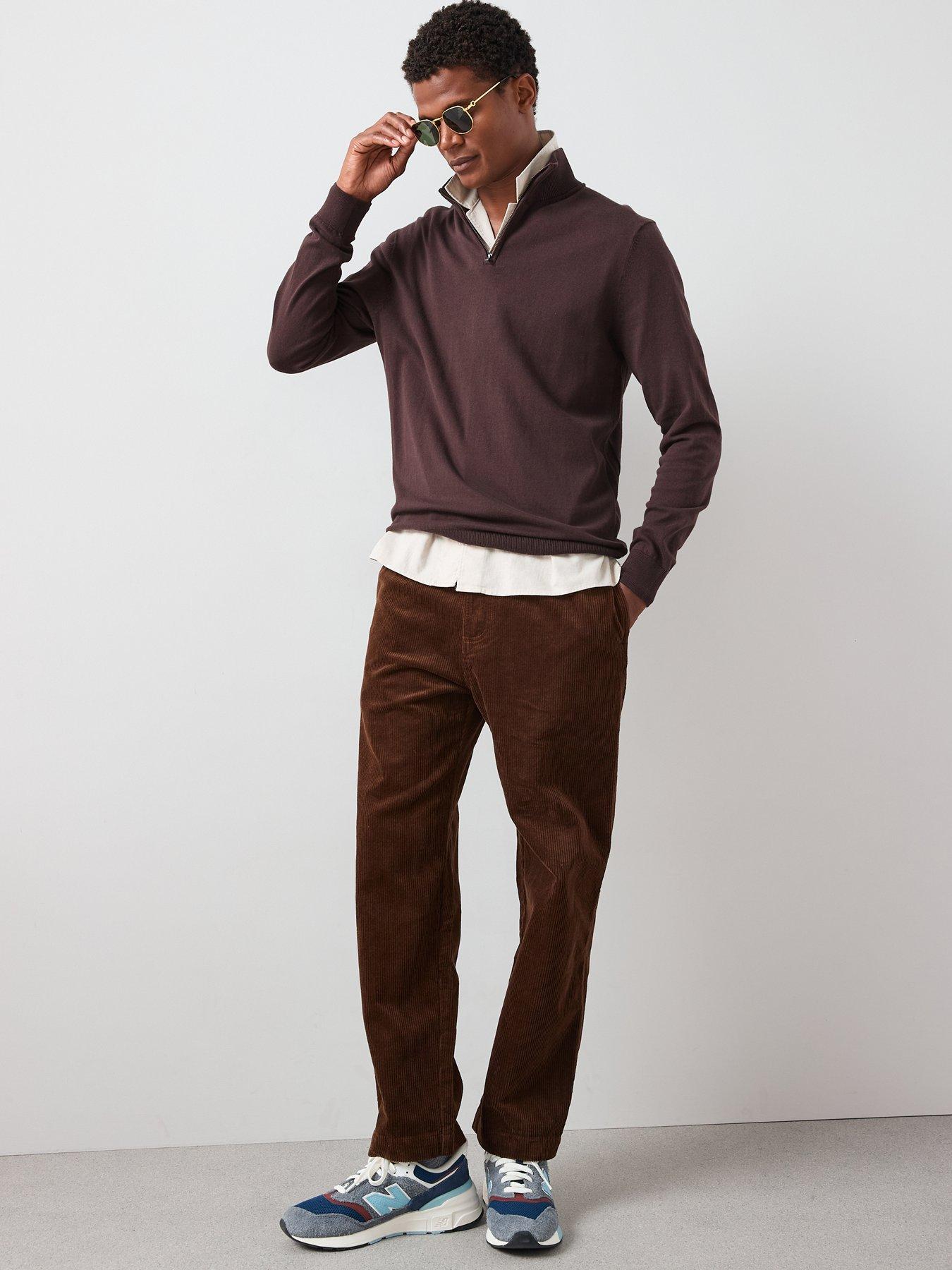 Image 3 of 7 of The Very Collection Cotton Rich Knitted 1/4 Zip Jumper - Burgundy