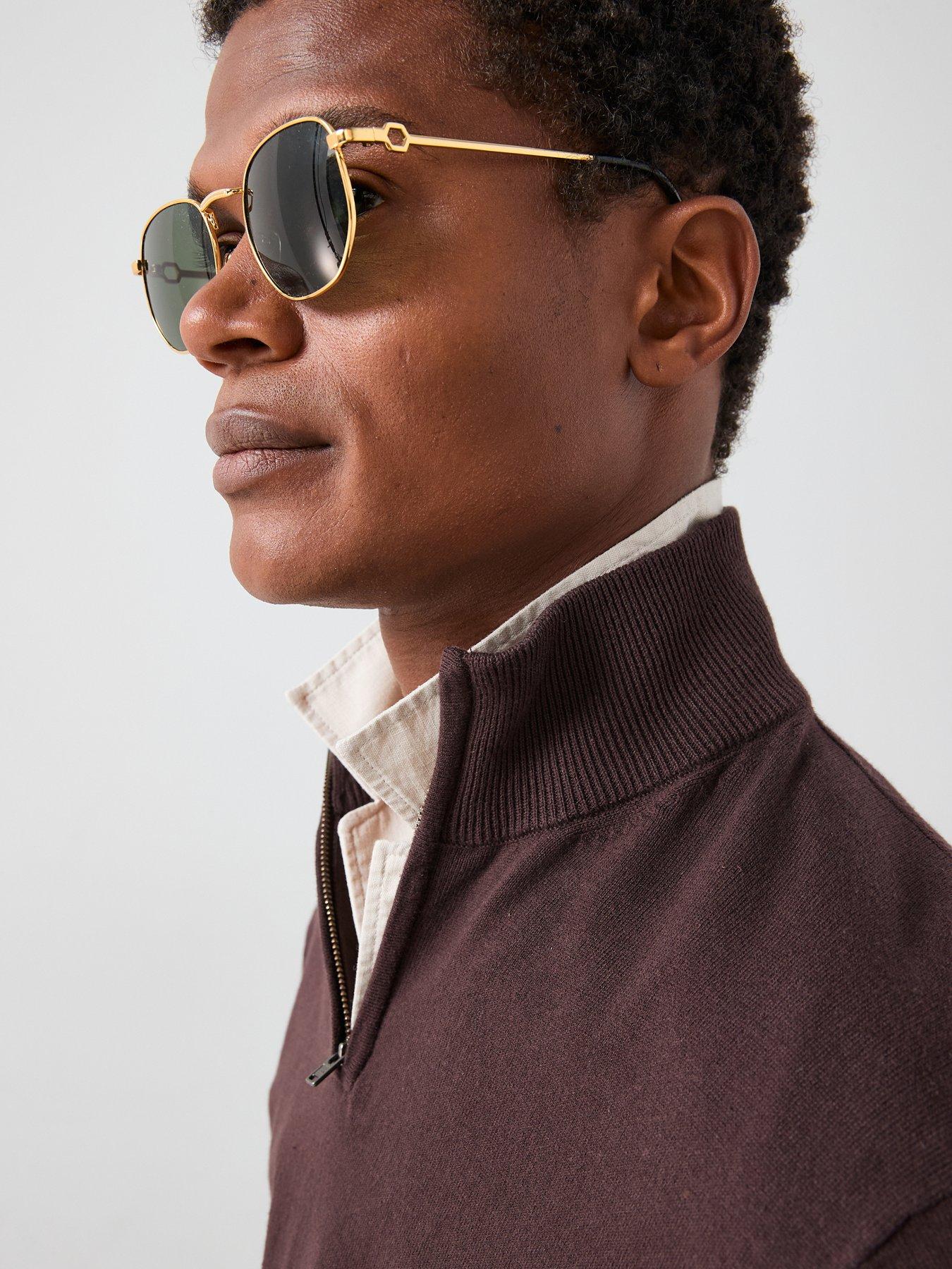 Image 4 of 7 of The Very Collection Cotton Rich Knitted 1/4 Zip Jumper - Burgundy