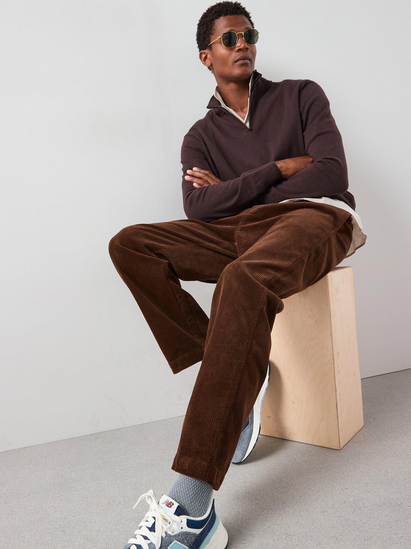 Image 5 of 7 of The Very Collection Cotton Rich Knitted 1/4 Zip Jumper - Burgundy