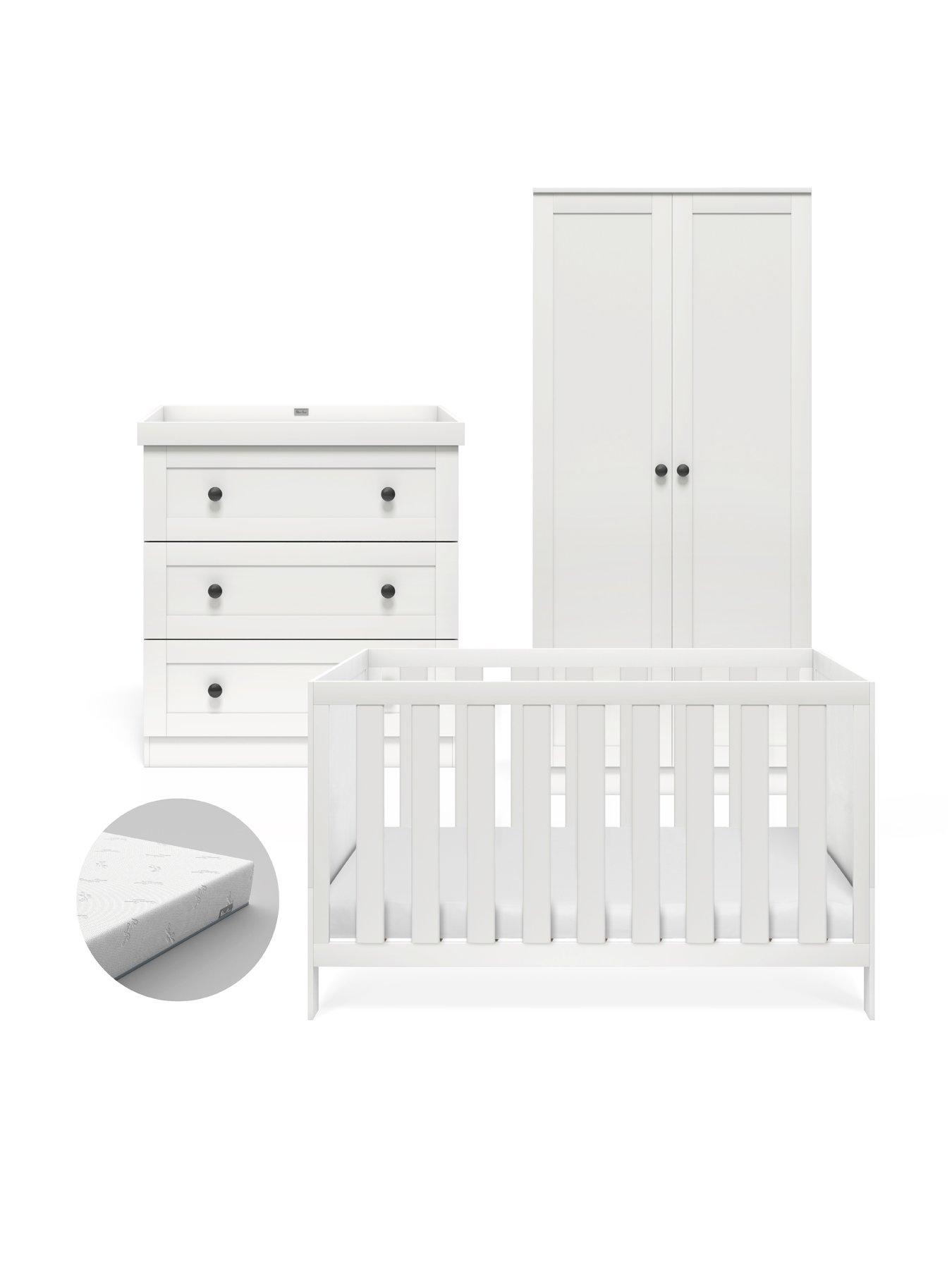 undefined Bromley white- 4 piece set with Truefit Cot Bed Matresss