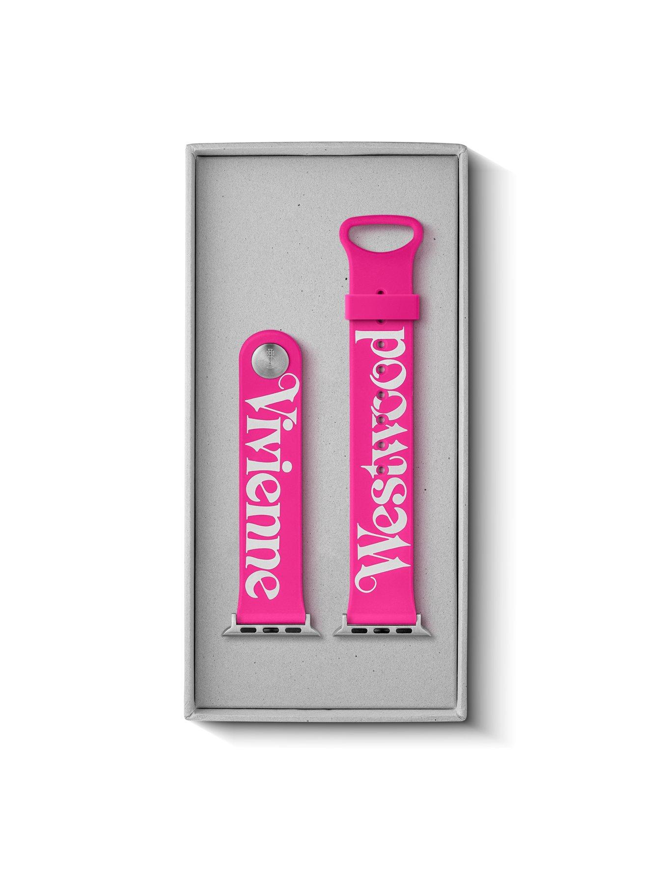  image of vivienne-westwood-siliconenbspapple-watch-compatiblenbspstrap--nbsppink