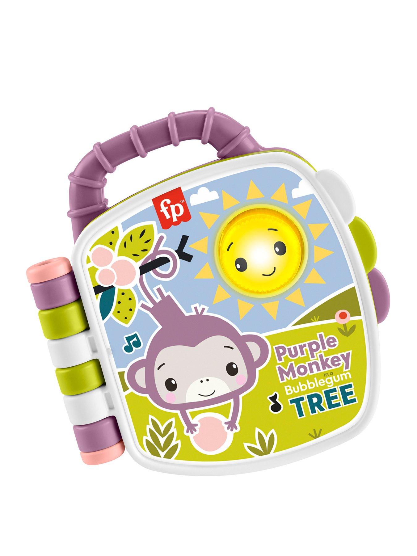 image of fisher-price-purple-monkey-musical-storybook-toy-for-baby-amp-toddler-with-lights-amp-sounds