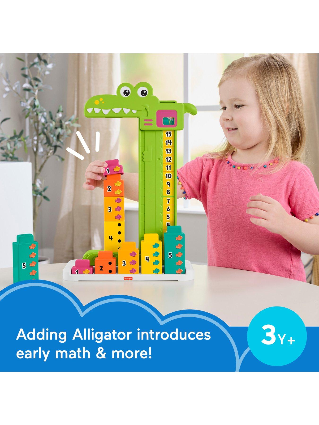  image of fisher-price-adding-alligator-educational-toy-with-10-stacking-blocks-for-preschool-kids