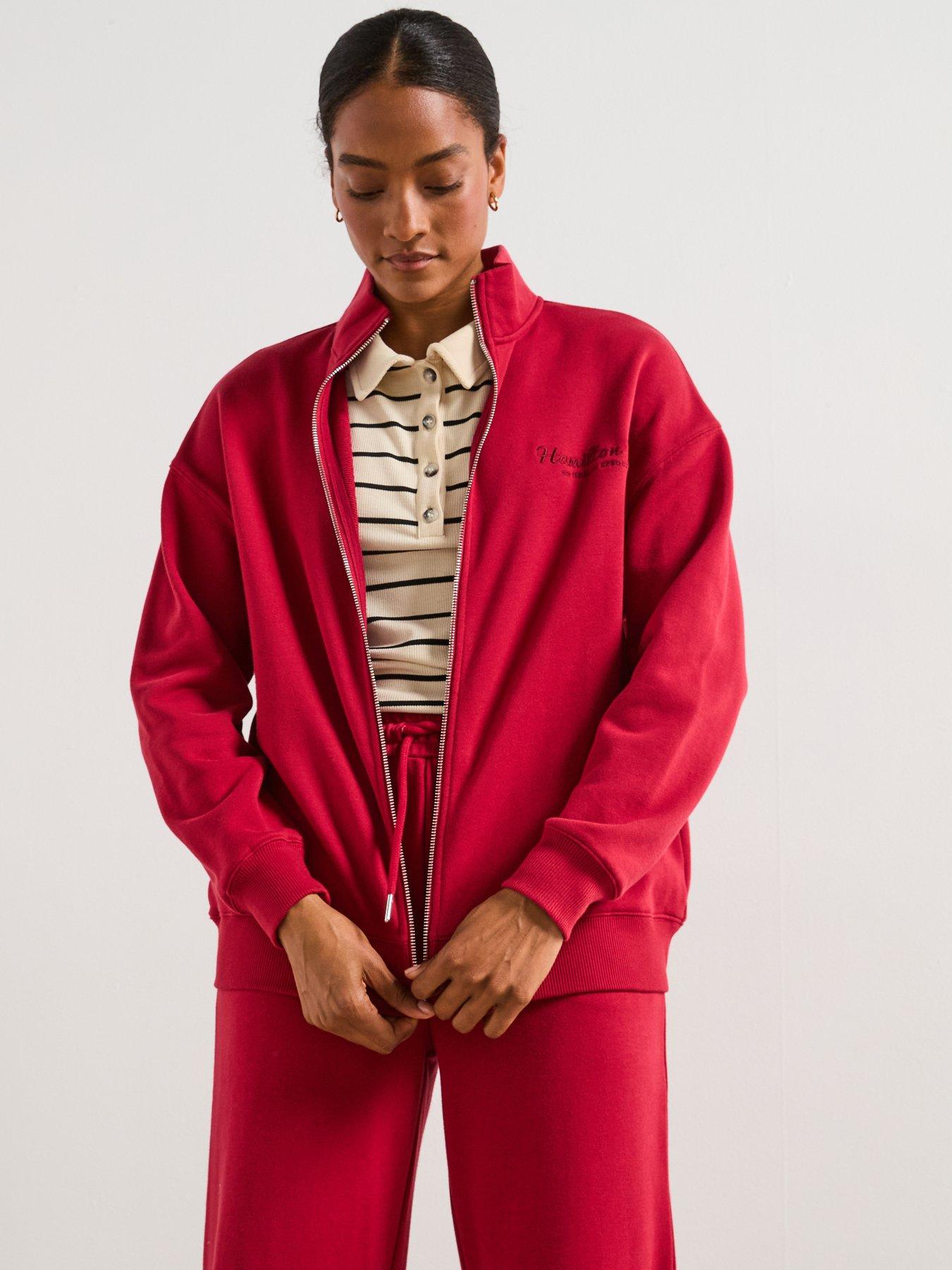 Image 5 of 6 of V by Very Graphic Zip Up Co Ord Jacket - Red