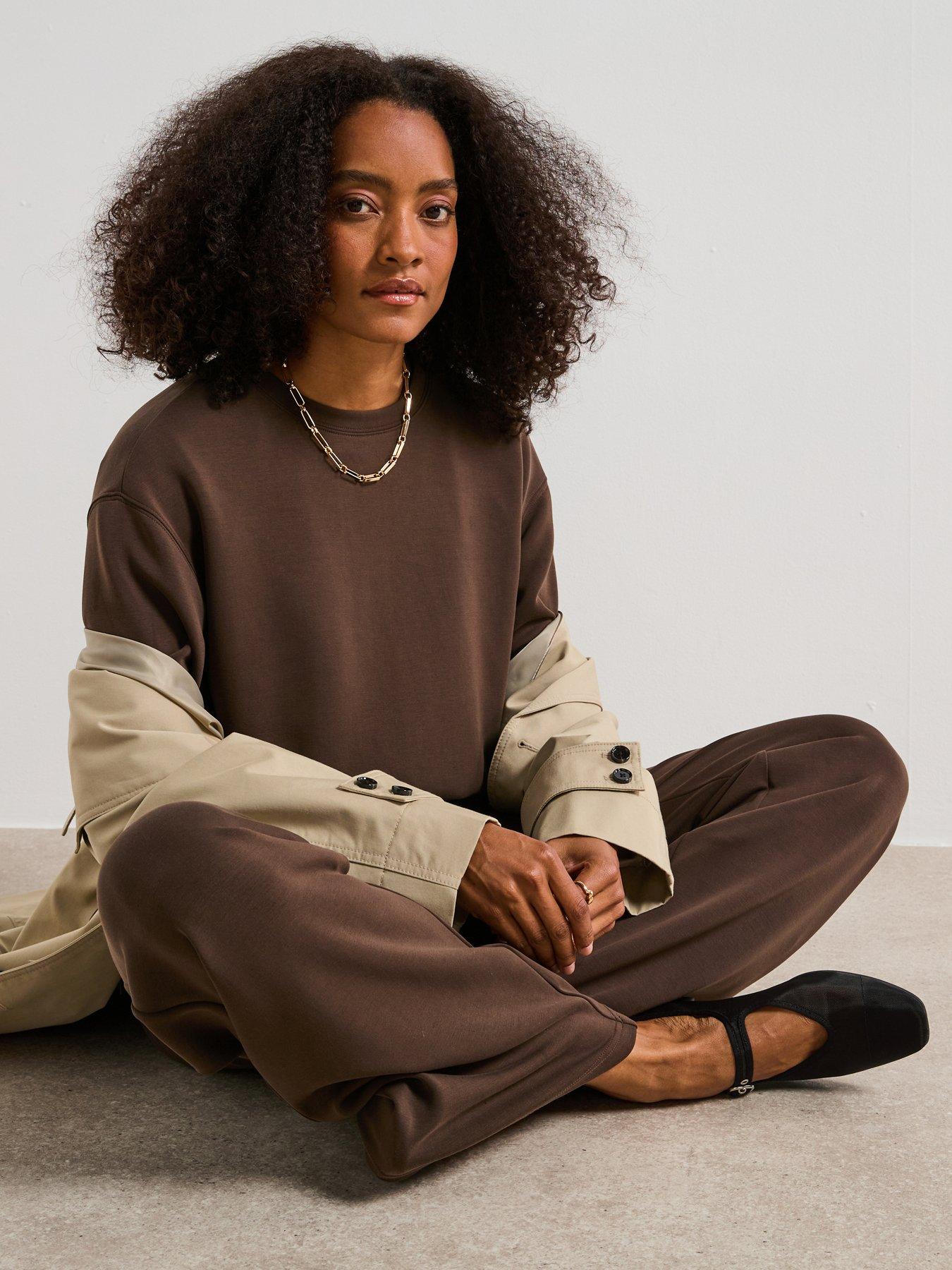 Image 5 of 6 of V by Very Modal Mix Sweatshirt - Brown