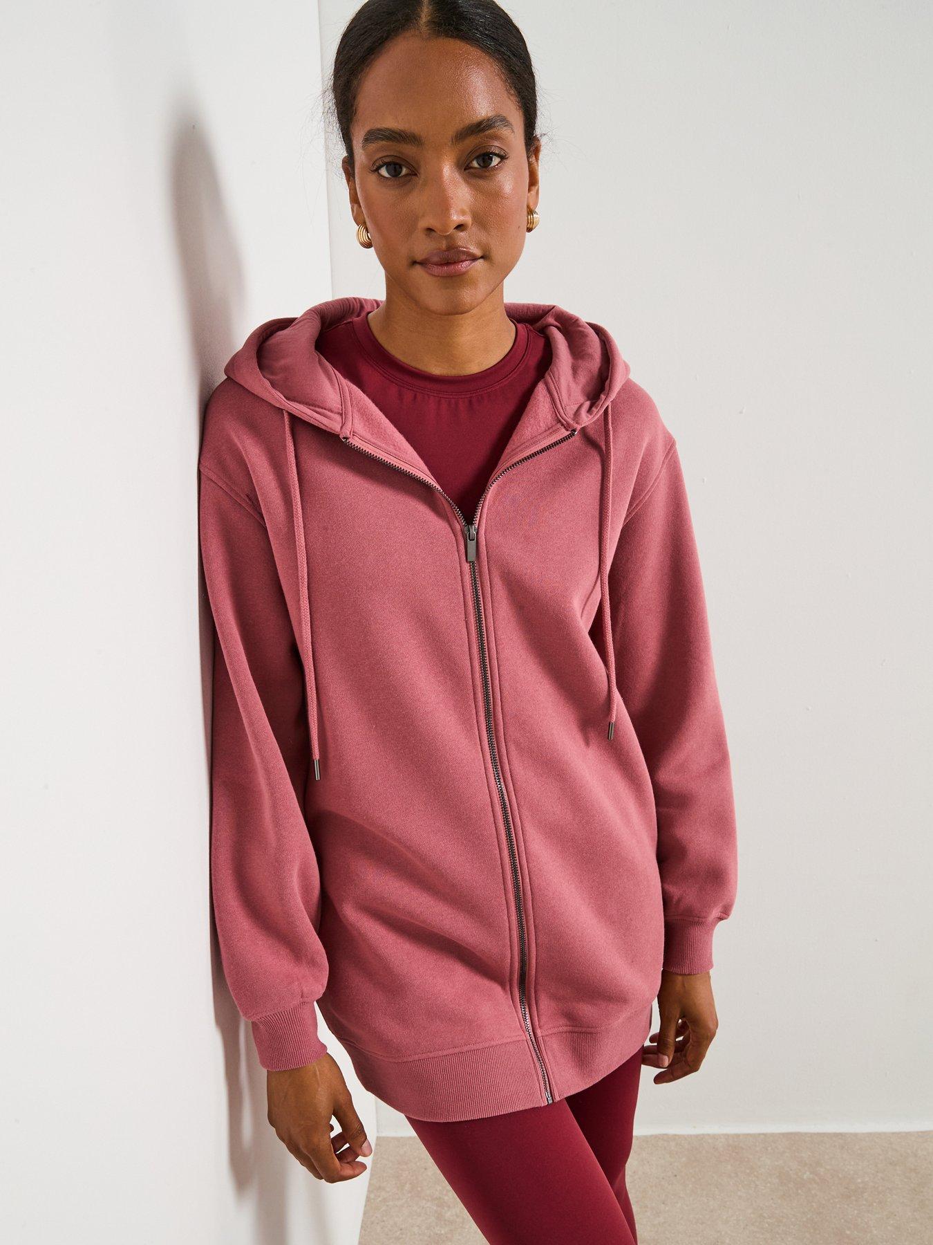 Image 1 of 6 of V by Very Longline Zip Hoodie - Pink