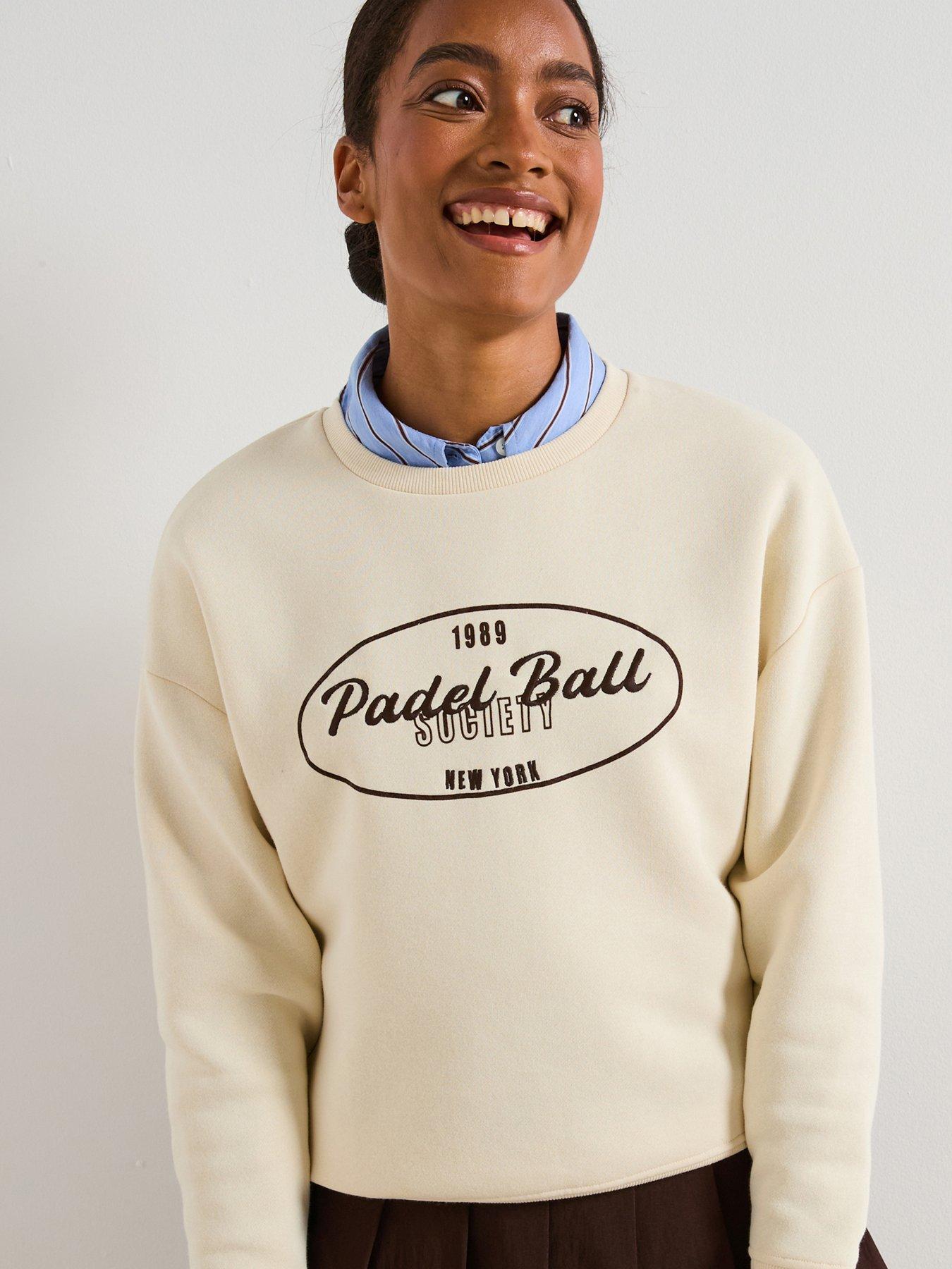 undefined Basic Fashion Graphic Sweatshirt - Cream