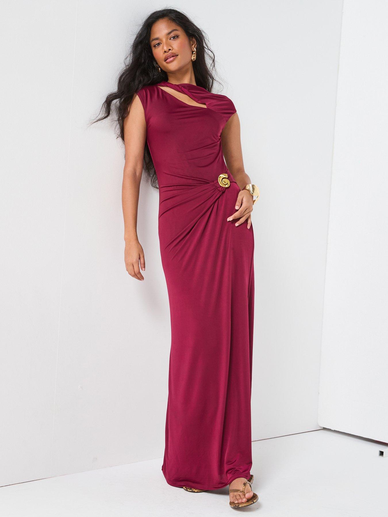 undefined Embelished Cut Out Maxi Dress