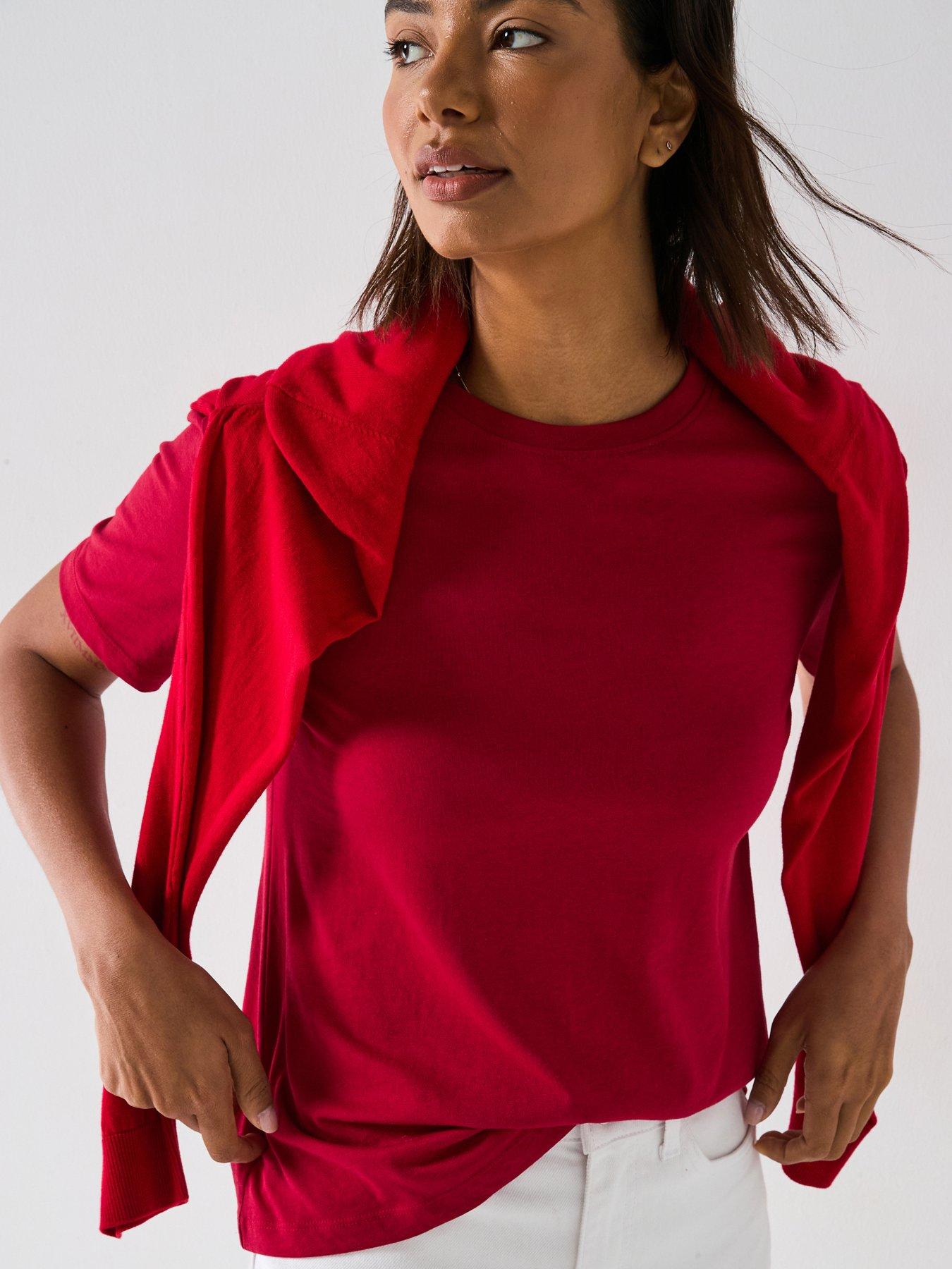Image 1 of 6 of V by Very Crew Neck Essential Tshirt-red