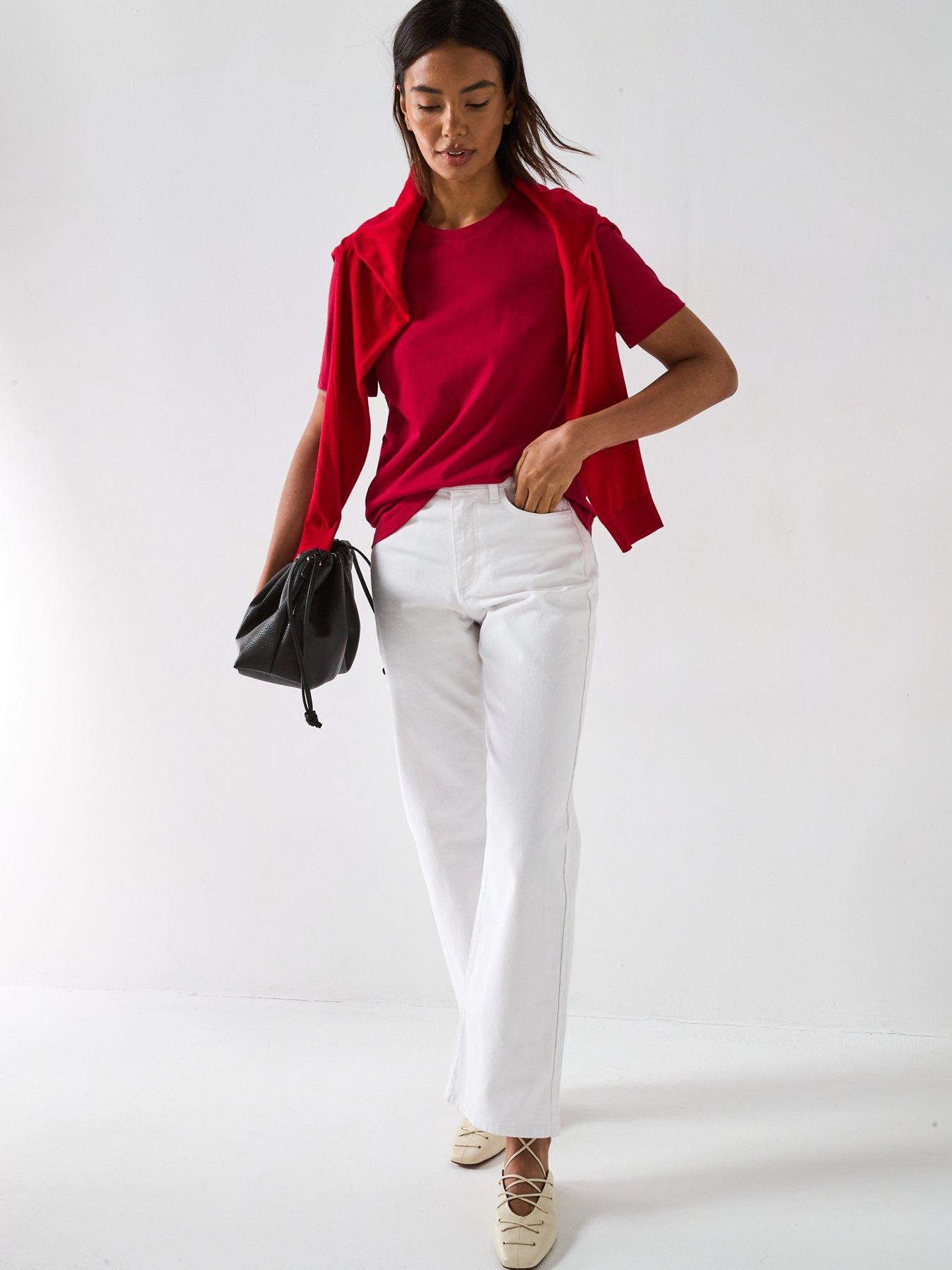 Image 3 of 6 of V by Very Crew Neck Essential Tshirt-red