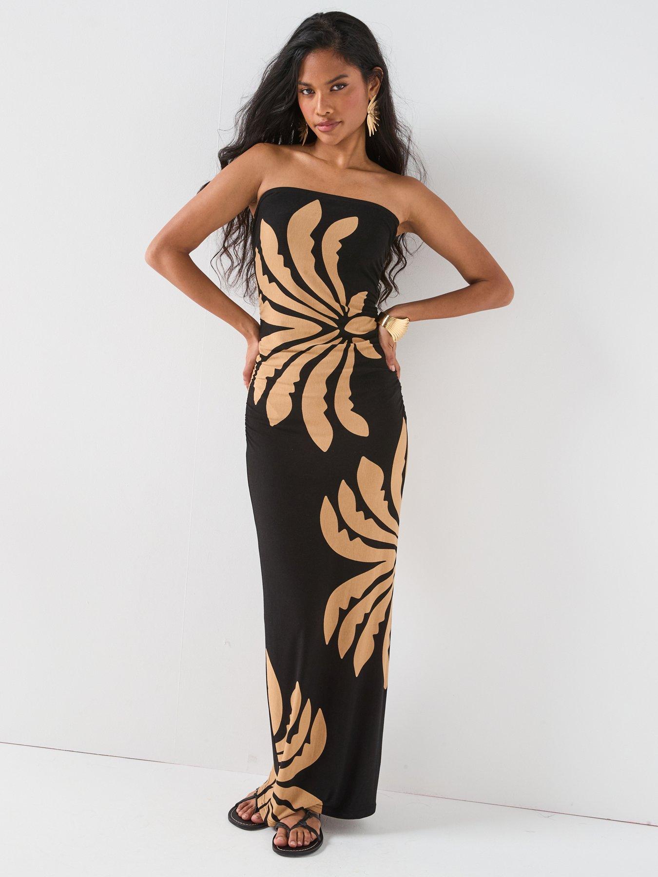 undefined Leaf Placement Dress - Black
