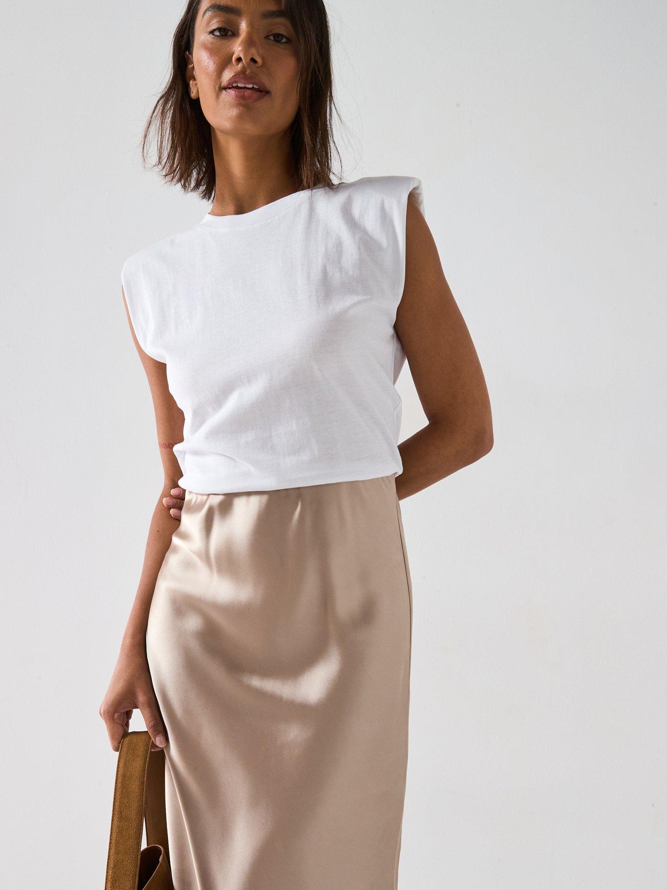 undefined Woven Satin Hem Dress