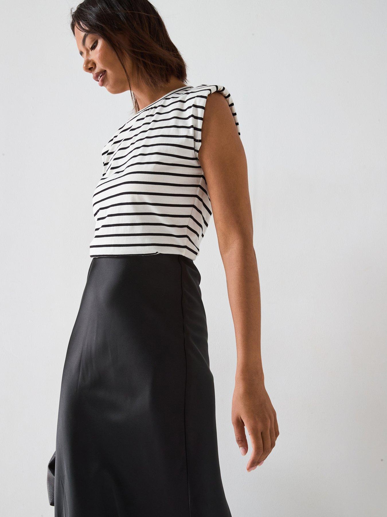 undefined Woven Satin Hem Dress