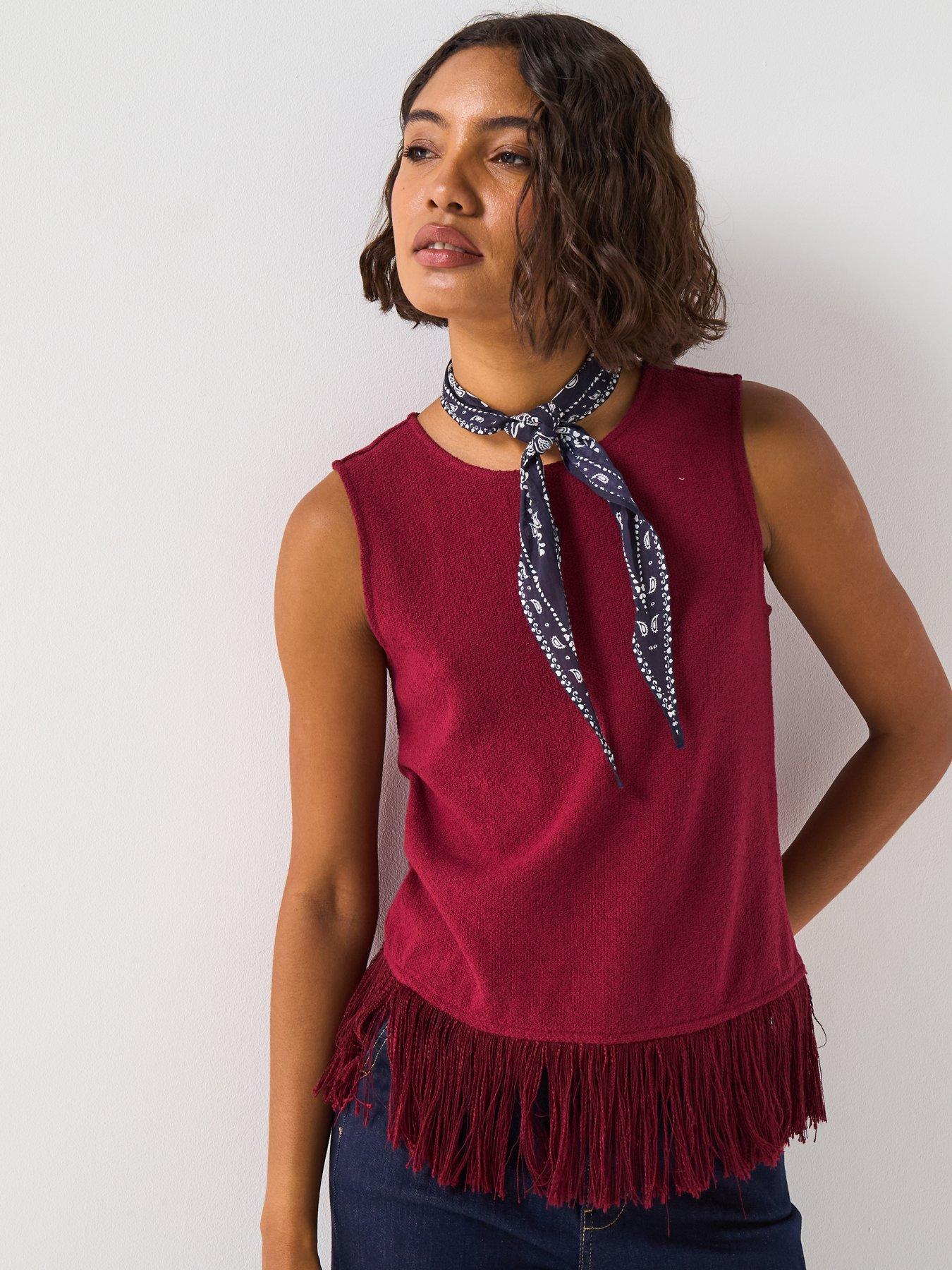 V by Very Fringe Hem Vest - Purple