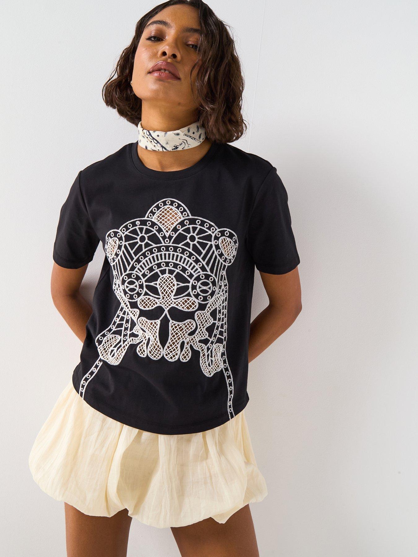 V by Very Western T-Shirt - Black