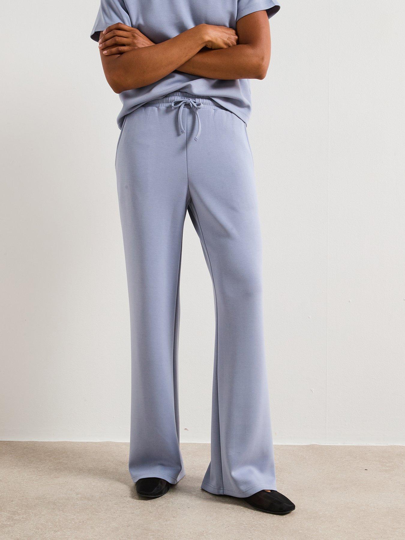 undefined Modal Mix Wide Leg Joggers - Blue