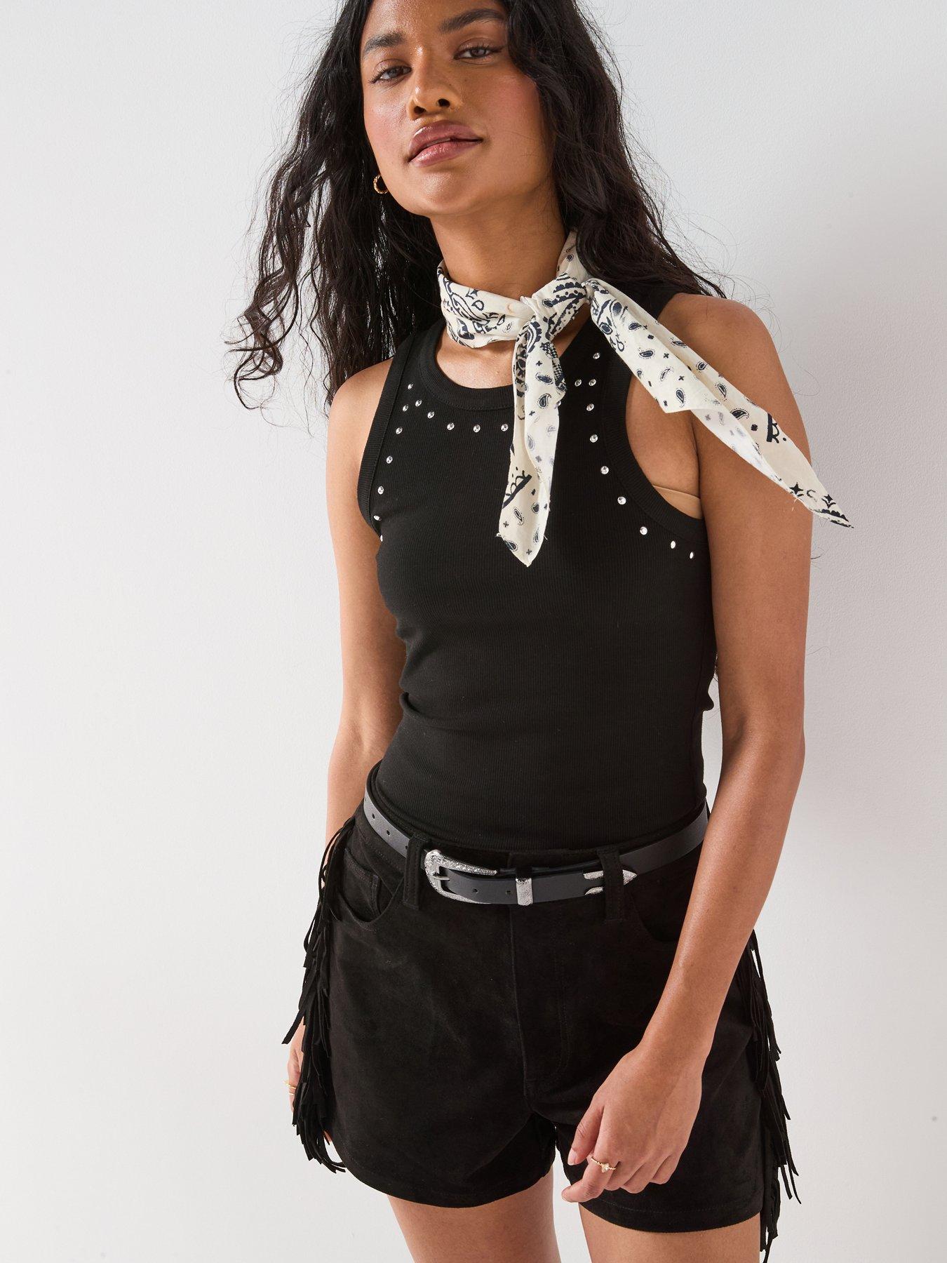 Image 1 of 6 of V by Very Stud Vest - Black