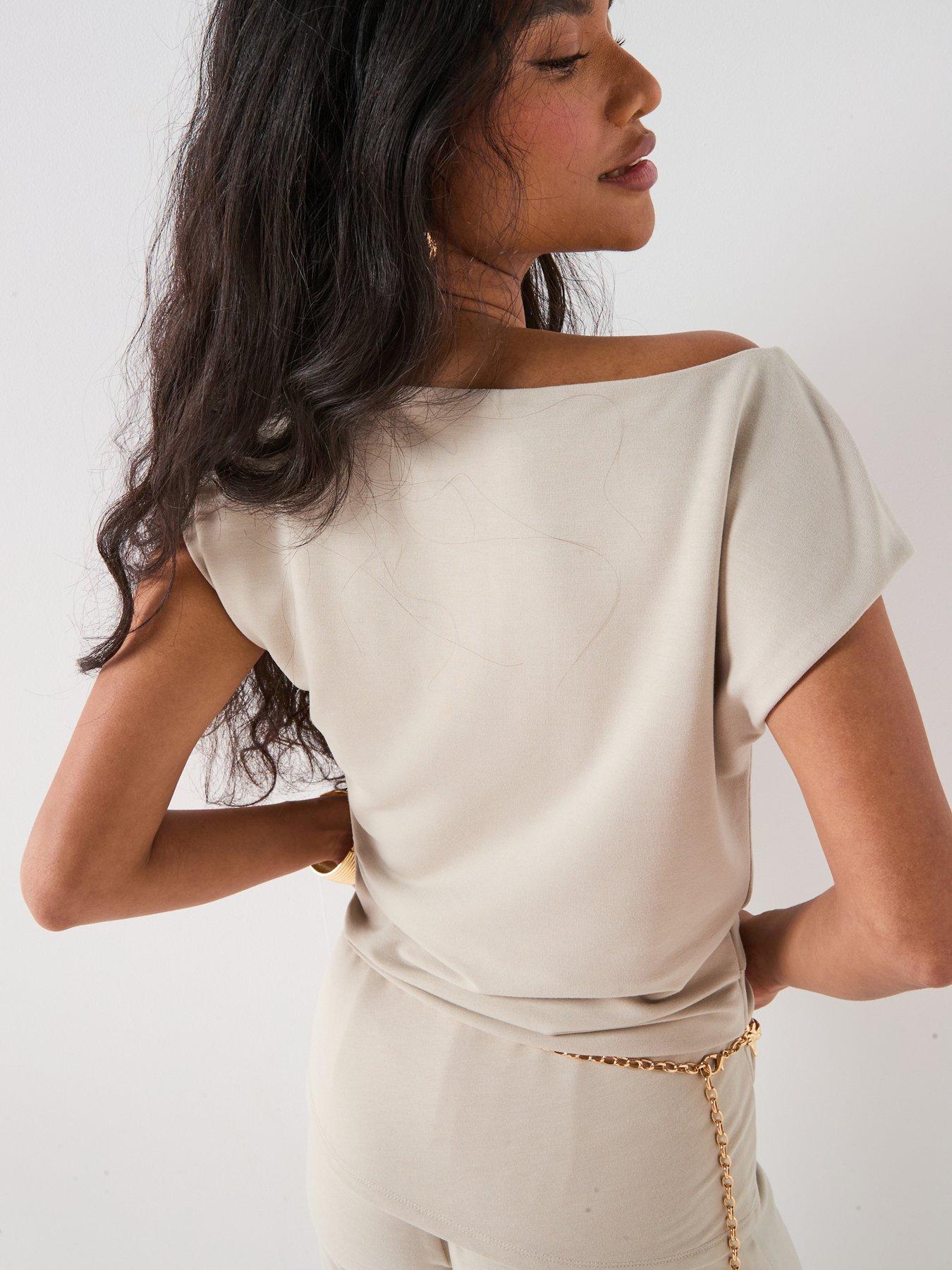 Image 5 of 6 of V by Very Drape Top Co-Ord - Taupe