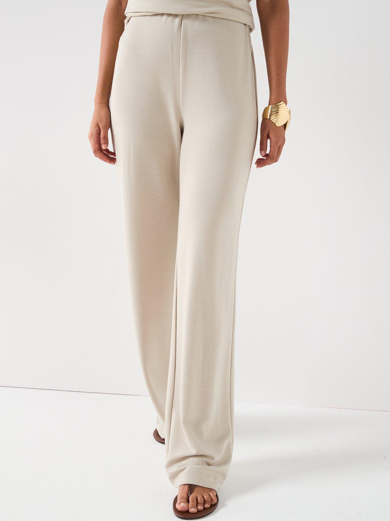 undefined Drape Wide Leg Co ord - Taupe