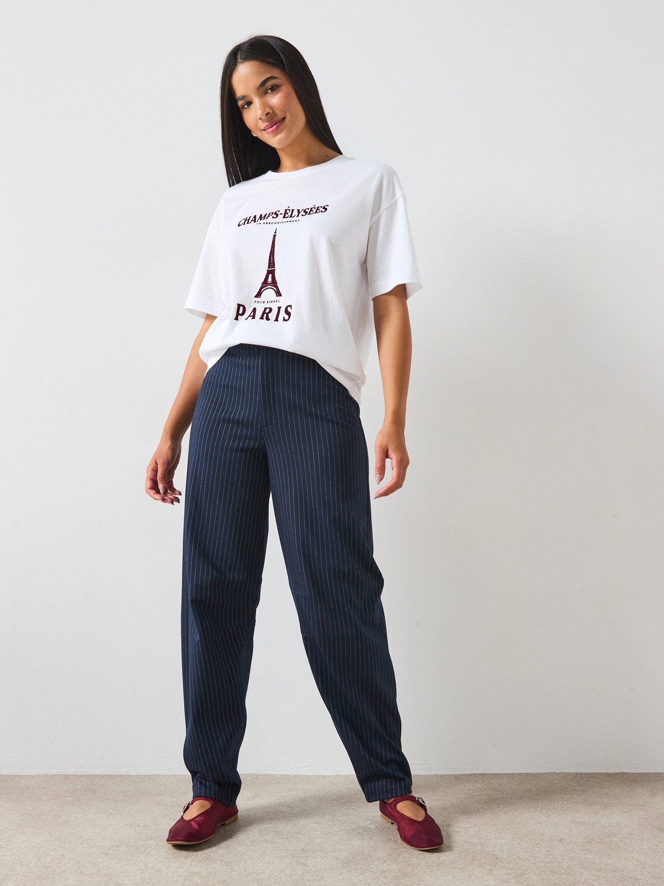 Image 3 of 6 of V by Very Oversize Graphic Paris T-Shirt - White