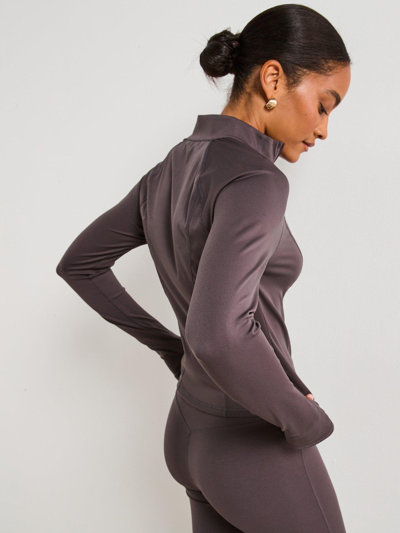 stillFront image of v-by-very-zip-through-athleisure-jacket-brown