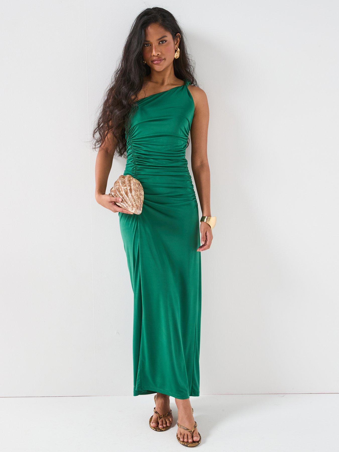 undefined Draped One Shoulder Dress