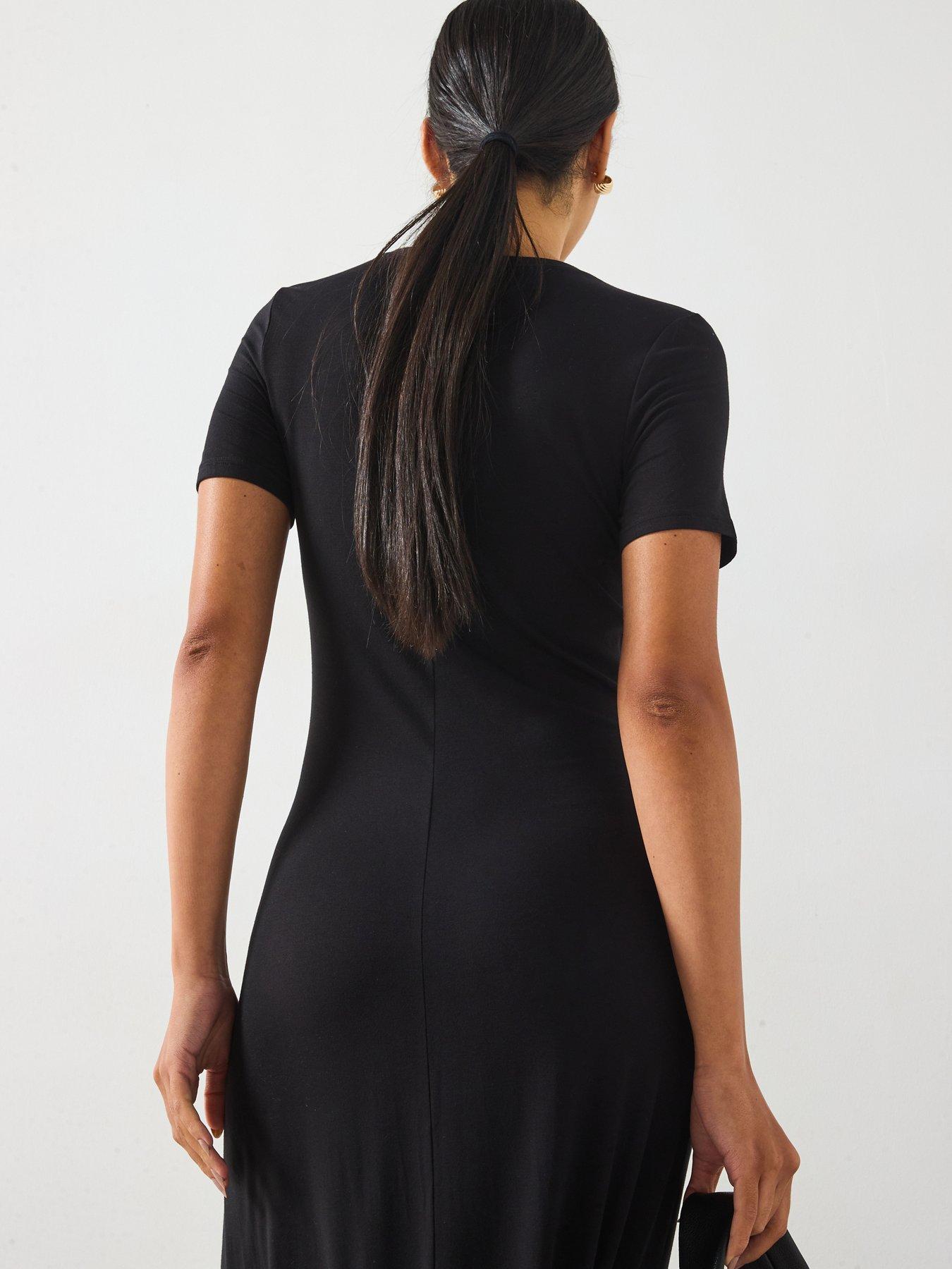  image of v-by-very-viscose-drape-maxi-dress-black